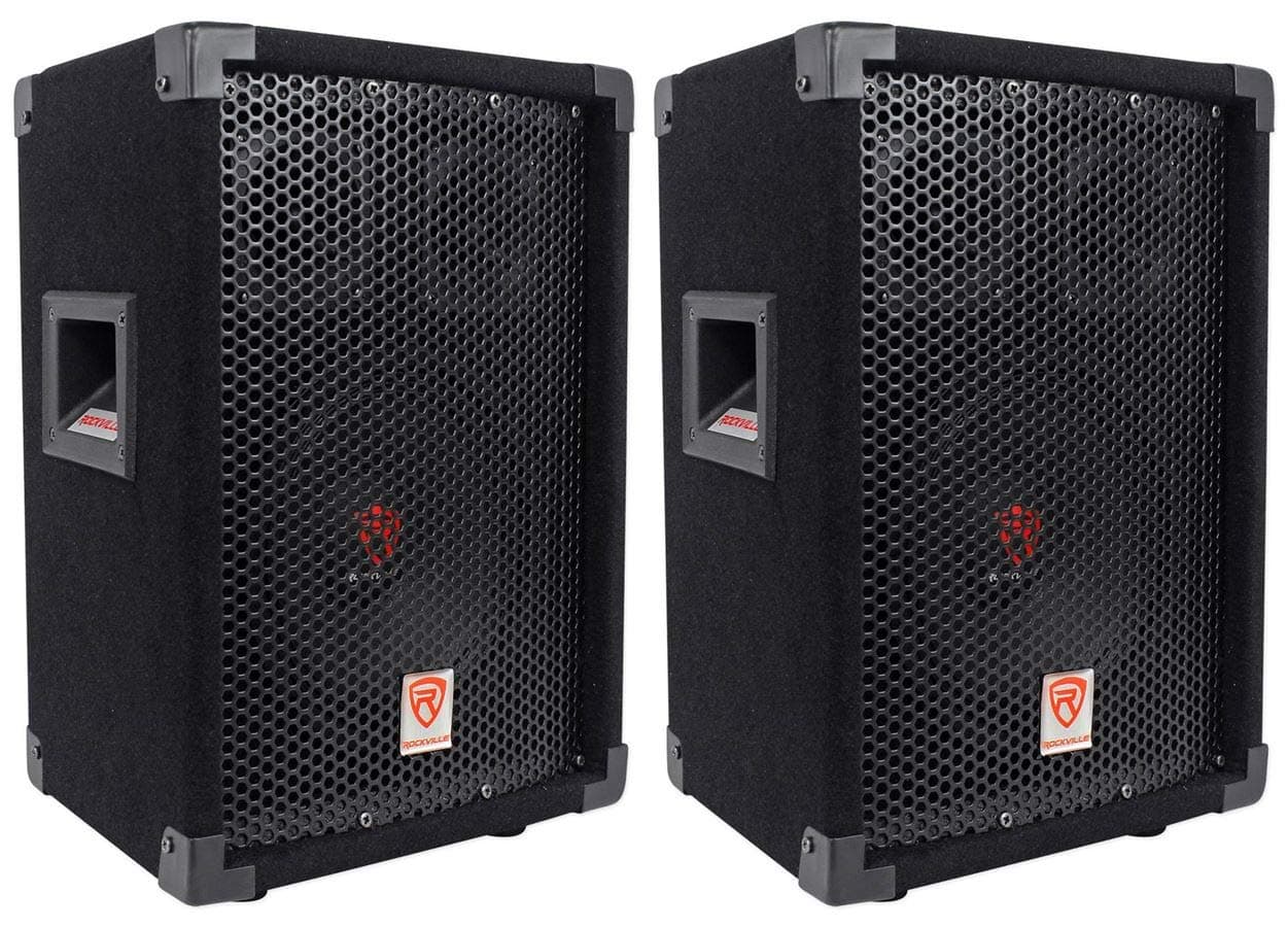 (2) Rockville RSG8 8 300 Watt 2-Way 8-Ohm Passive DJ/Pro PA Speaker