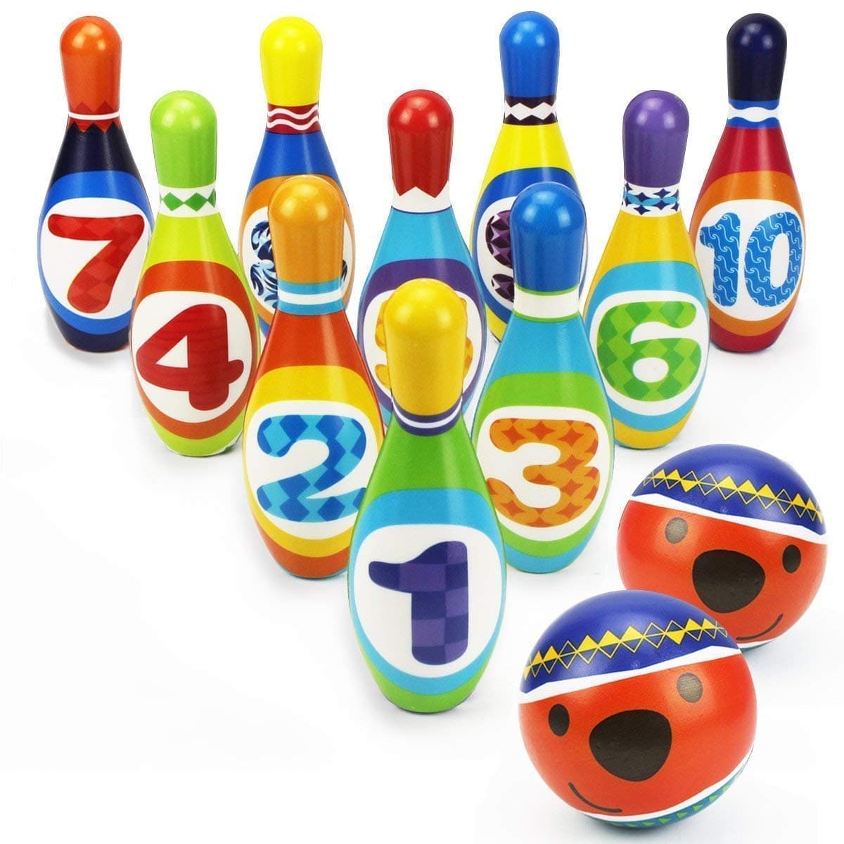 Storio Soft Foam Colorful Bowling Kit Sports Game Set with 10 Pins & 2 Balls Educational Learning Toy for Kids - Bowling Set