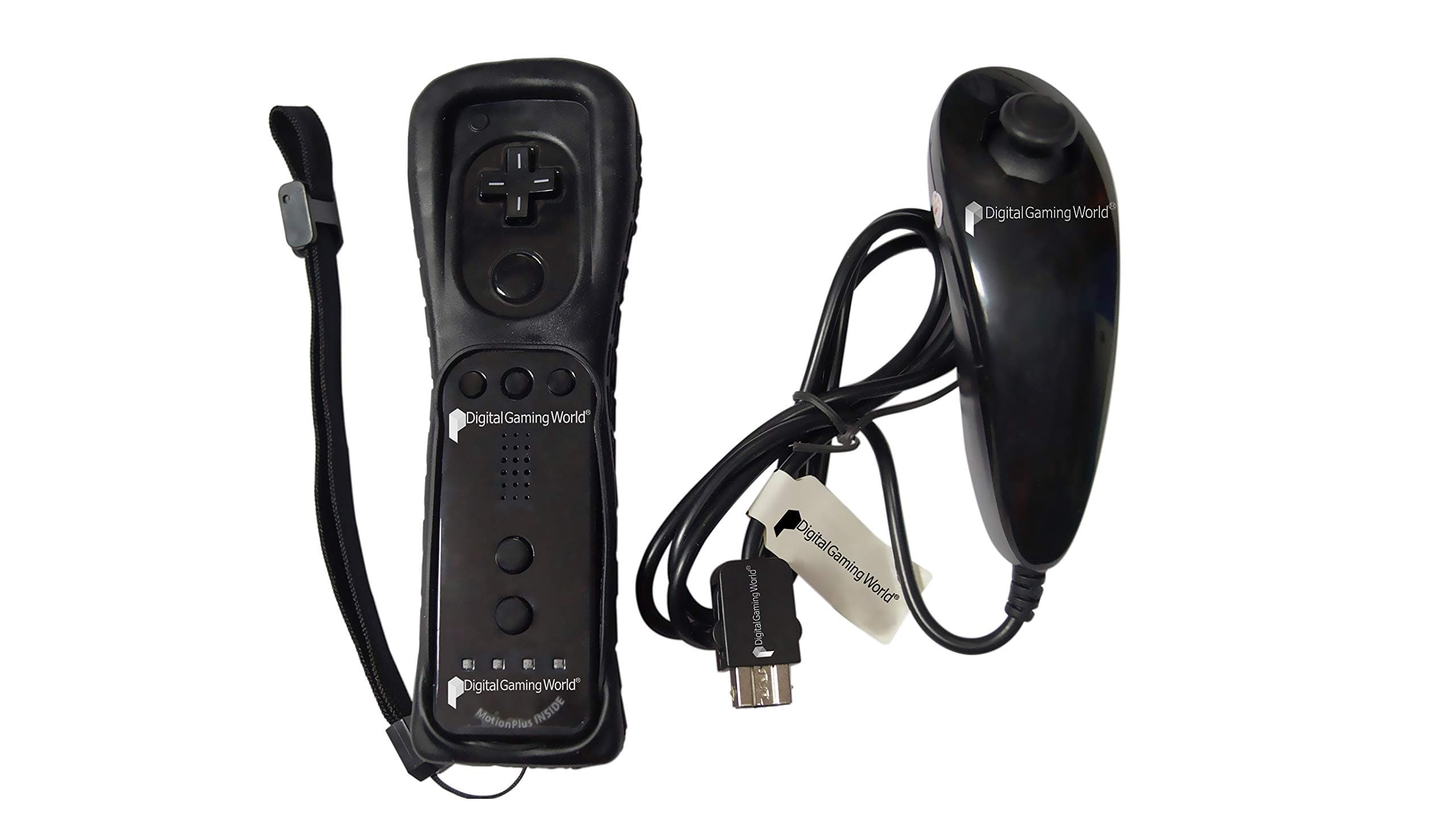 Digital Gaming World® Wii Motion Plus Remote With Nunchuk (Black Color) for Wii Console. Good Quality.*New Stock*