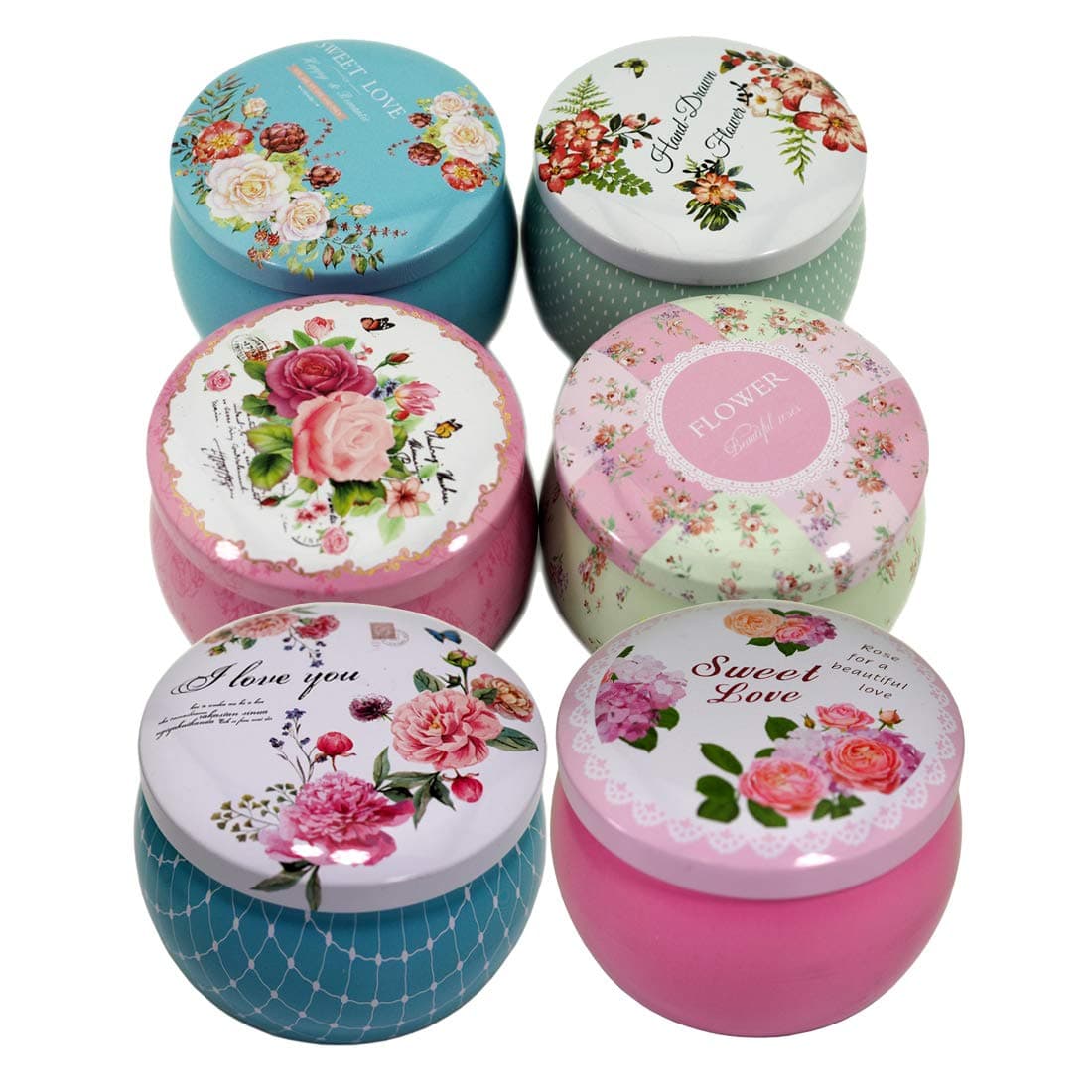 Leiqin Candle Jars,DIY Candle Making kit,Headphones Storage Case USB Charging Cable Home Organizer-6PCS