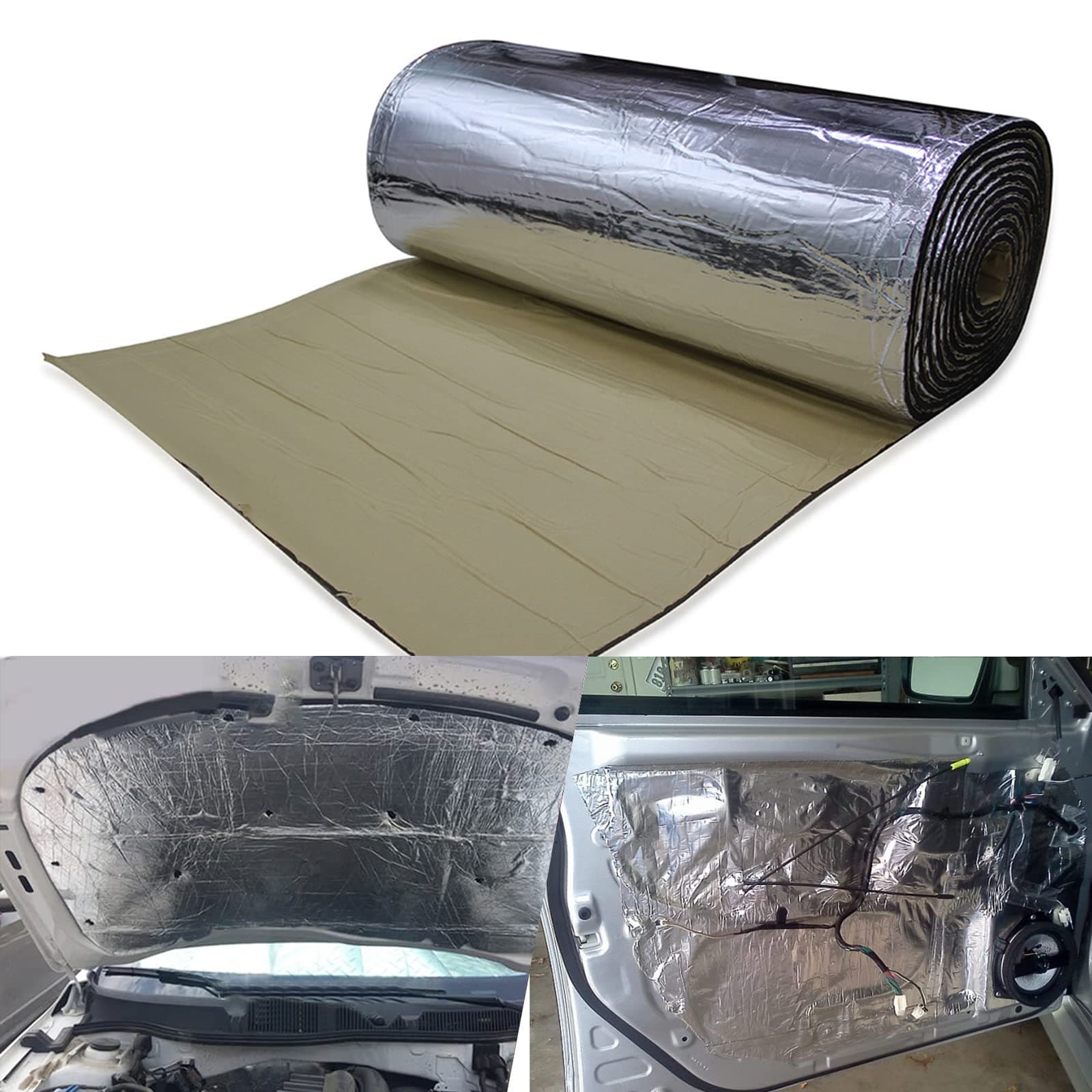 21.53 SqFT 10mm Heat Shield Thermal Sound Insulation Proofing Deadener Mat Car Noise Control Acoustic Dampening Moistureproof Waterproof (40"X80")