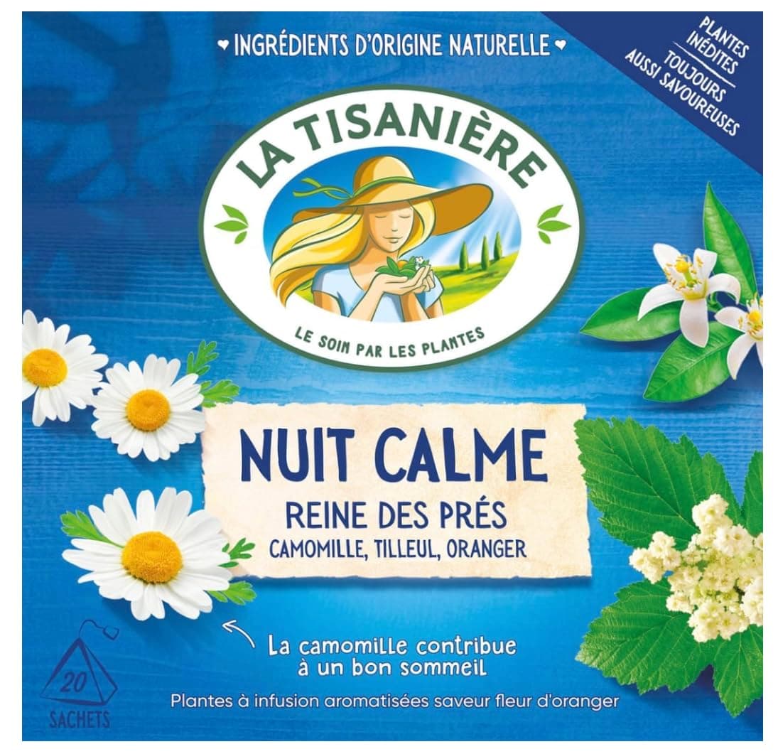 La Tisaniere Nuit Calme Tea - 20 Counts (French Tisane(Tranquil Night)) - Pack of 3