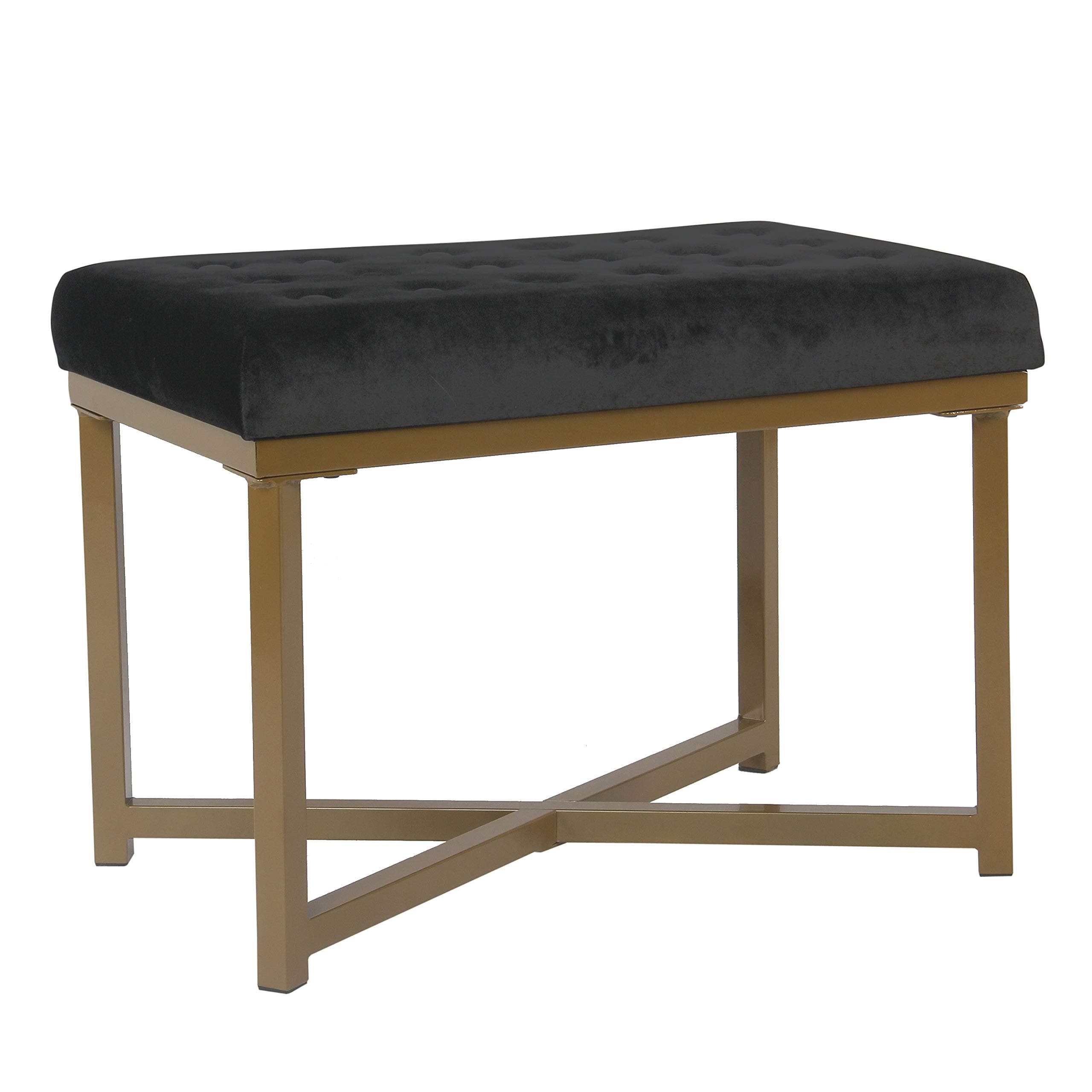 Homepop Home Decor | Upholstered Tufted Velvet Ottoman Bench | Ottoman Bench ...