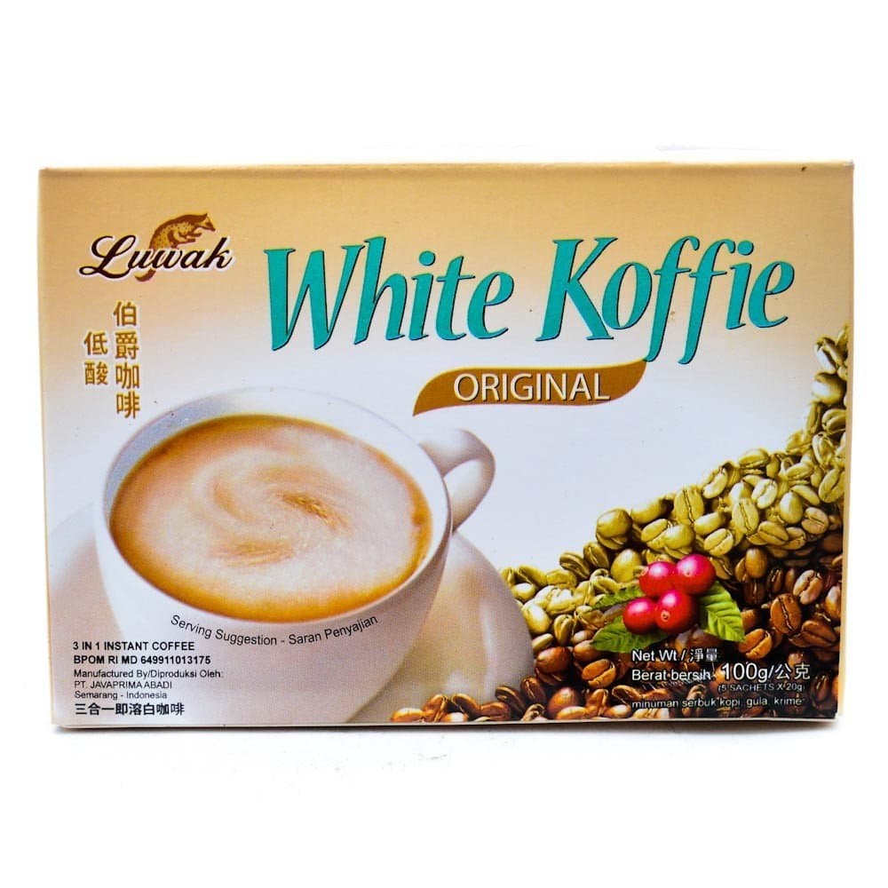 Kopi Luwak White Koffie Premium 5-ct, 100 Gram/3.5 Oz (Pack of 3)