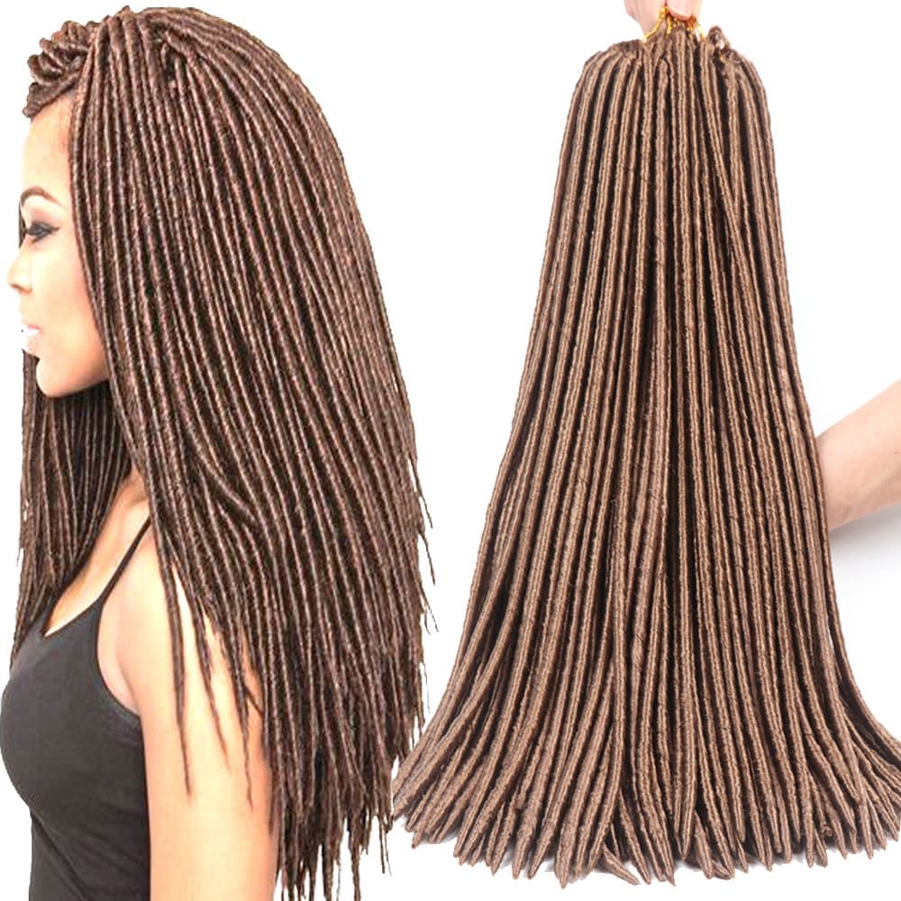 6 Packs 18" (45cm) Faux Locs Twist Braids Hair Synthetic Crochet Braiding Hair MAMBO FAUX LOCS For a Full Head (27#)