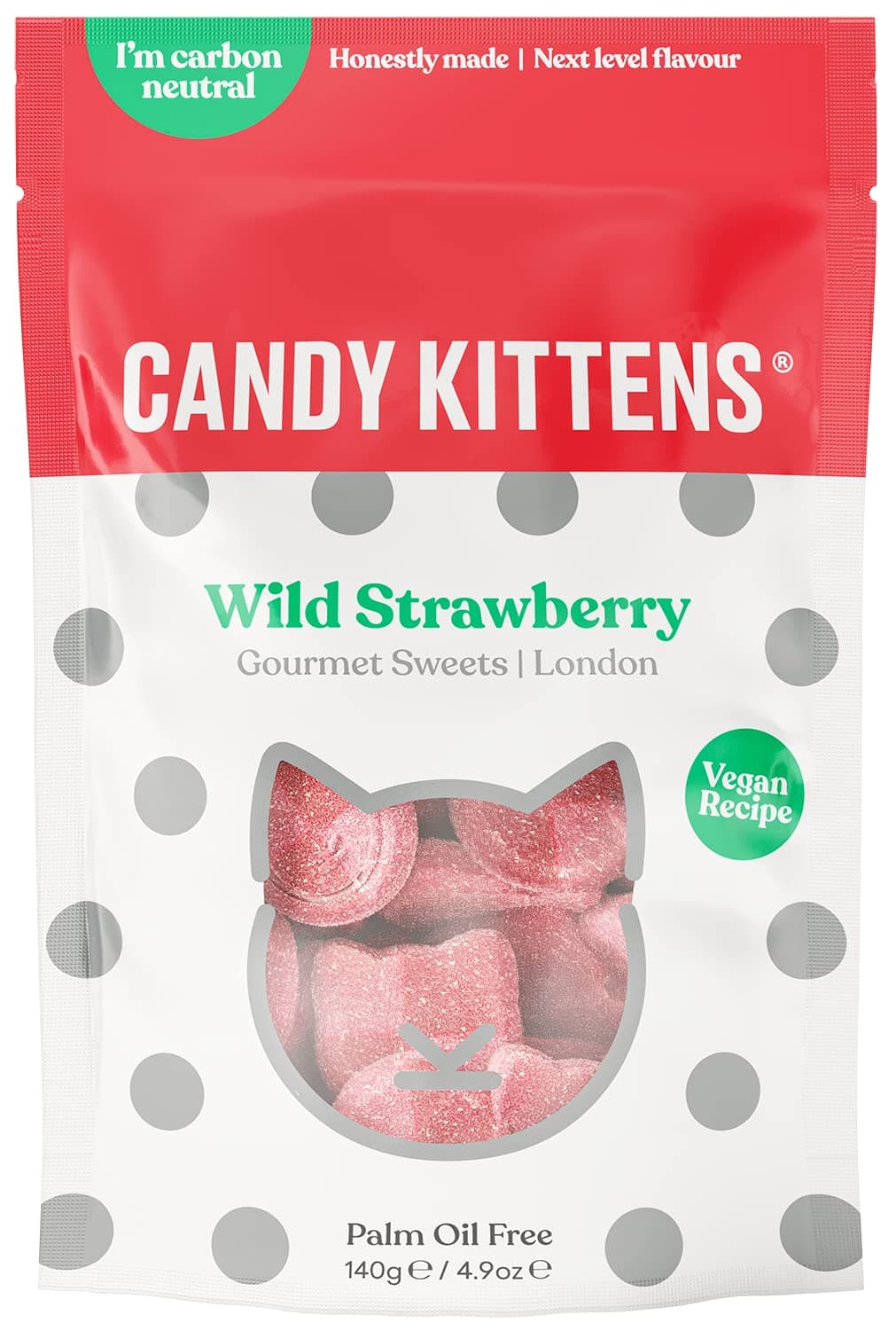 Vegan Sweets Wild Strawberry – Plant-Based Vegan Treats with Fruity Flavour, No Nasties, Made with Real Fruit Juice – Ideal Snacks for Sweet Hampers & Pick and Mix – 140g Pack of 1