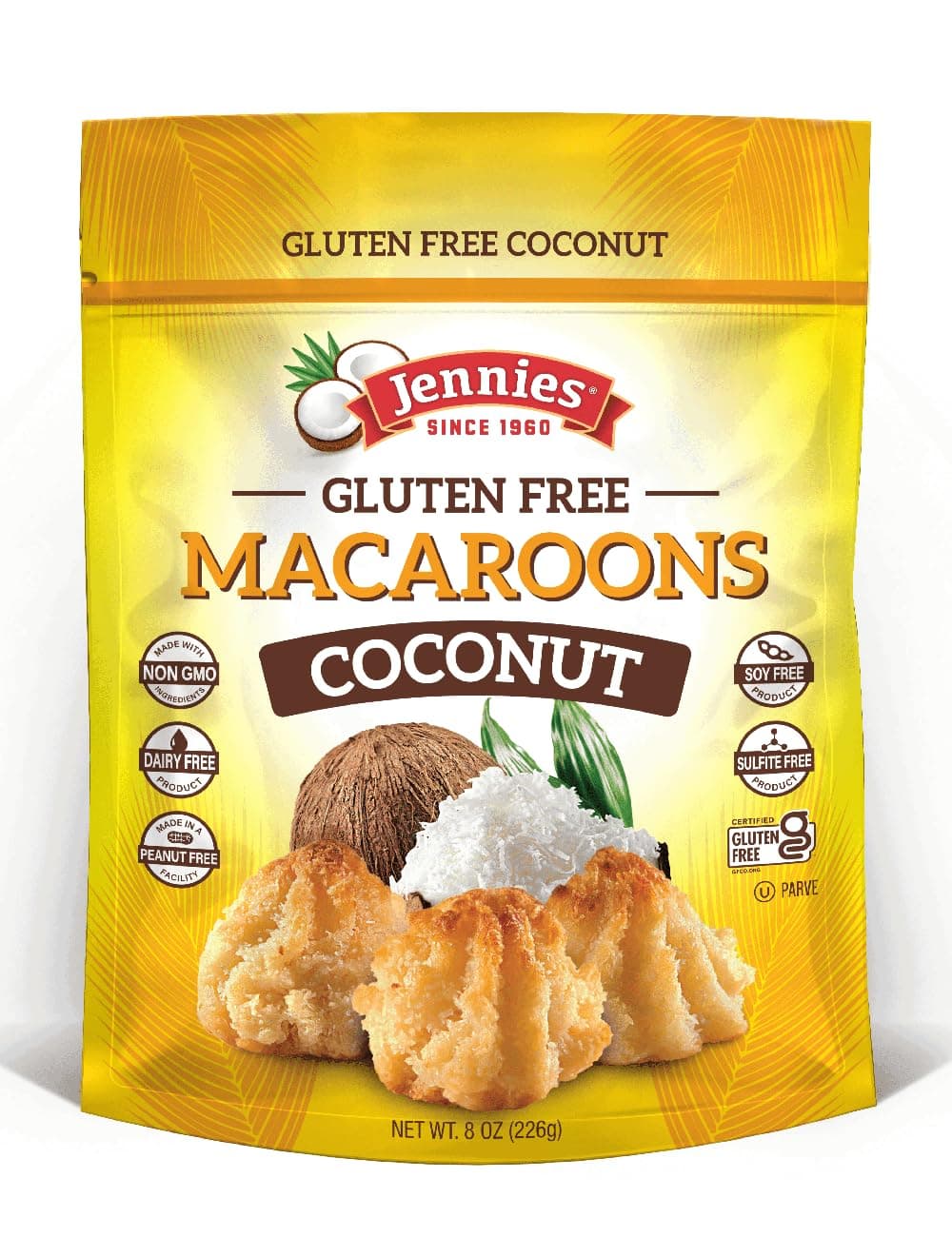 Jennies Organic Coconut Macaroons, 8 oz | Dairy Free | Peanut Free | Gluten Free