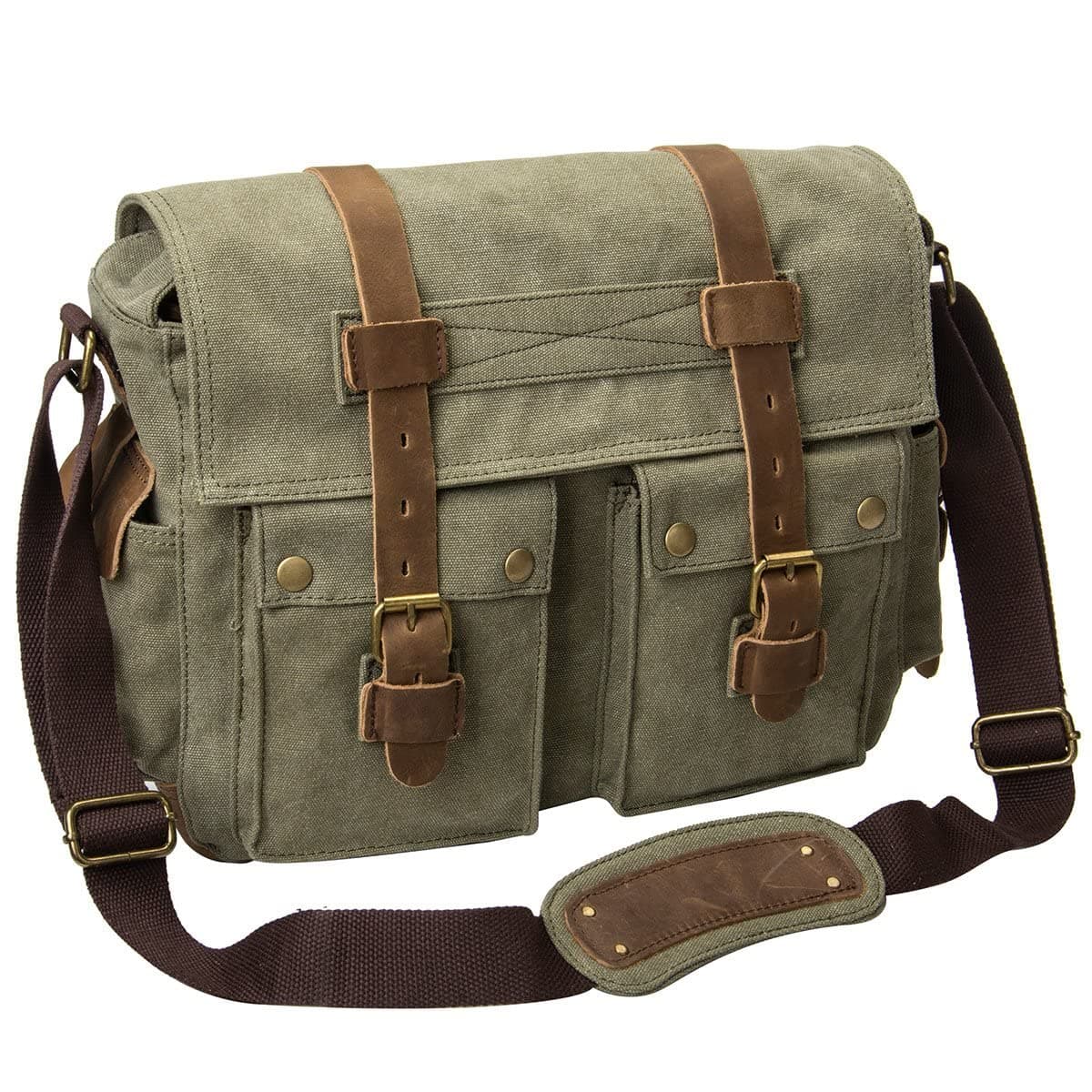 Men's Lightweight Vintage Waterproof Canvas DSLR SLR Shockproof Camera Shoulder Messenger Bag Sling Bag