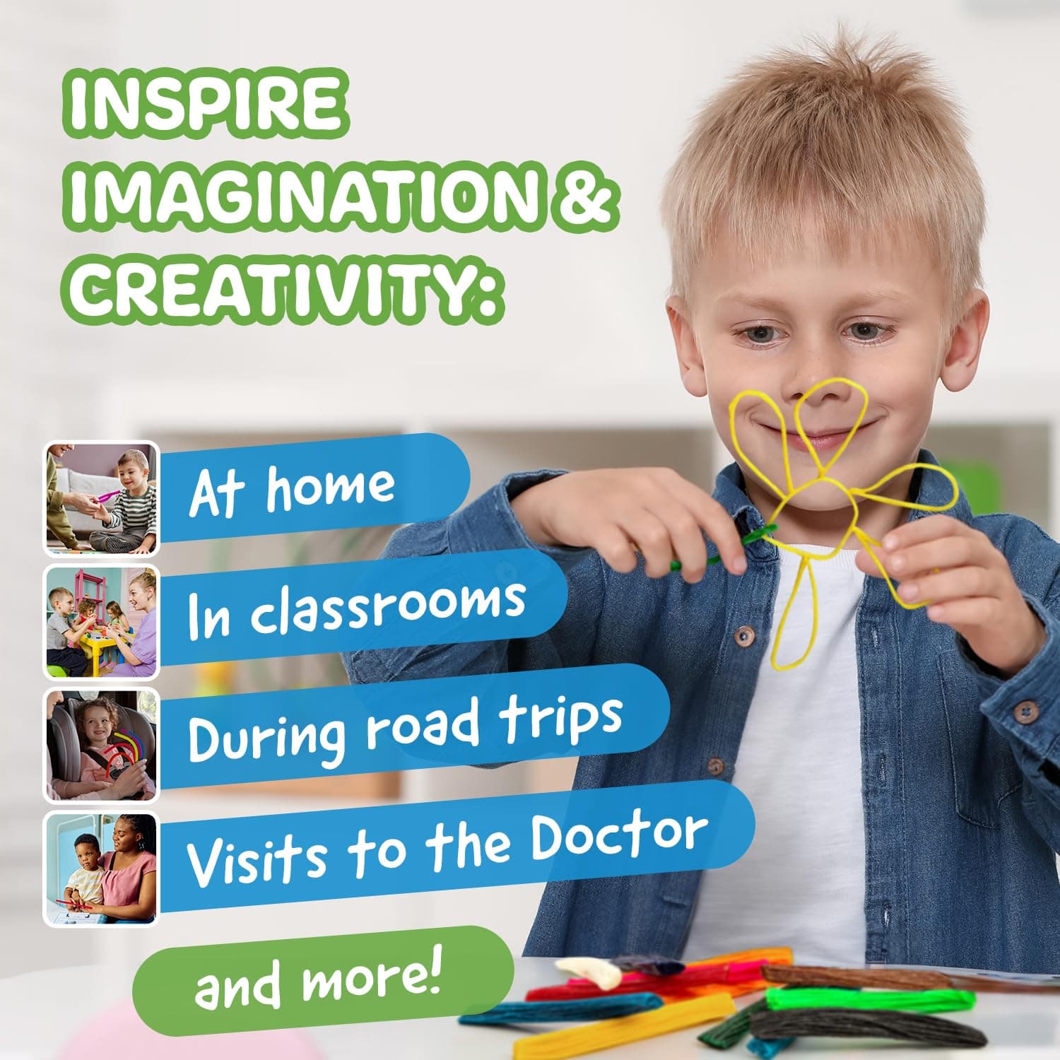 Impresa Products 500 Piece Pack of Monkey String (Jumbo Pack) - Wiki/Wikki Bendable Sticky Wax Yarn Stix/Sticks in Bulk - Perfect Toys for Home and Travel