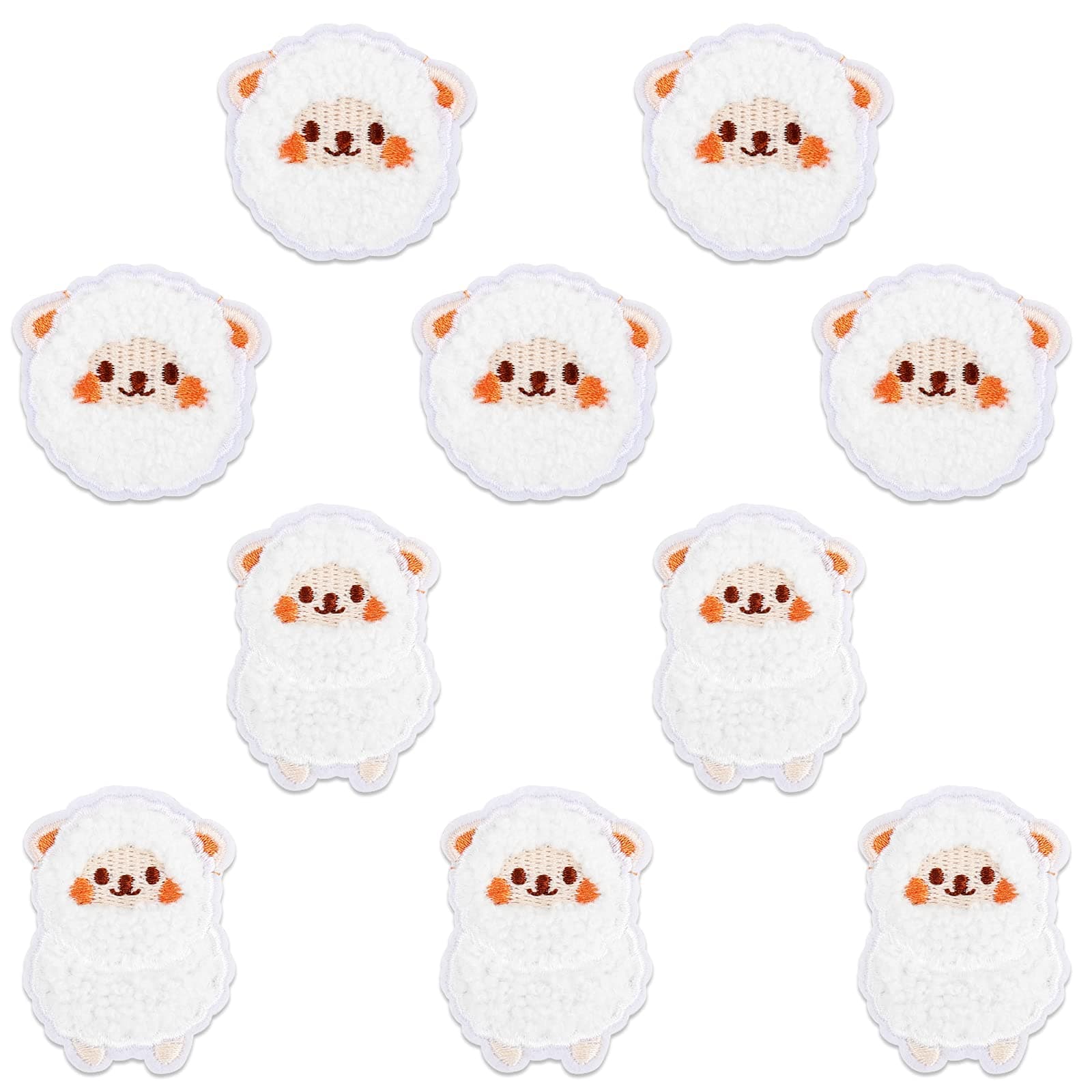 10 Pcs Iron On Patches for Clothing, Sheep Applique, Cute Funny Sheep Shape Embroidered Sew On Applique Decorative Patches for Clothes, Dress, Hat, Jeans, DIY Accessories