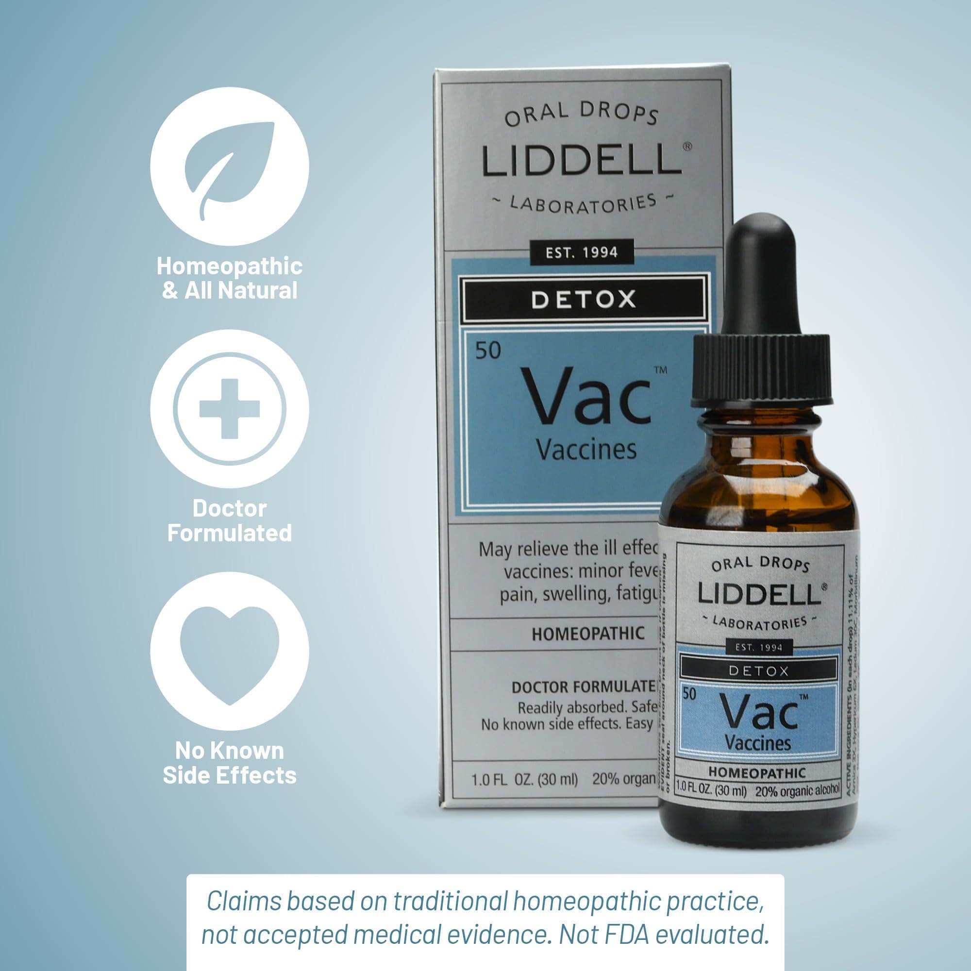 Liddell Homeopathic Vaccine Detox Oral Drops - 1 Oz