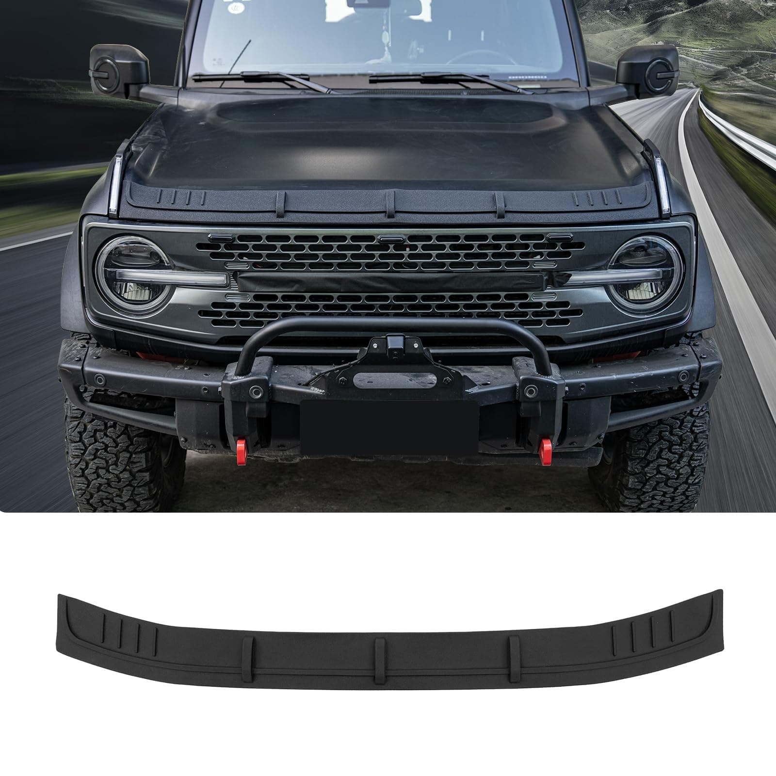 Hood Protector Compatible with 2021-2025 Ford Bronco (Not for Bronco Sport) Hood Shield TPE Hood Deflector Hood Guard for 2024 Bronco Accessories