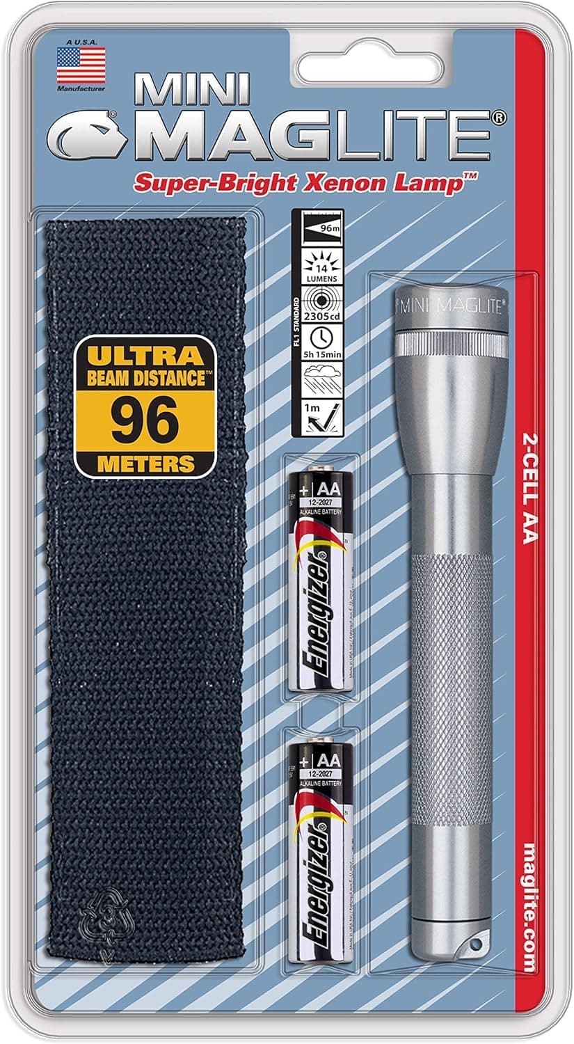 Maglite M2A09HU/M2A09H flashlight - flashlights (Hand flashlight, Grey, Silver, Aluminium, Incandescent, AA, Alkaline)