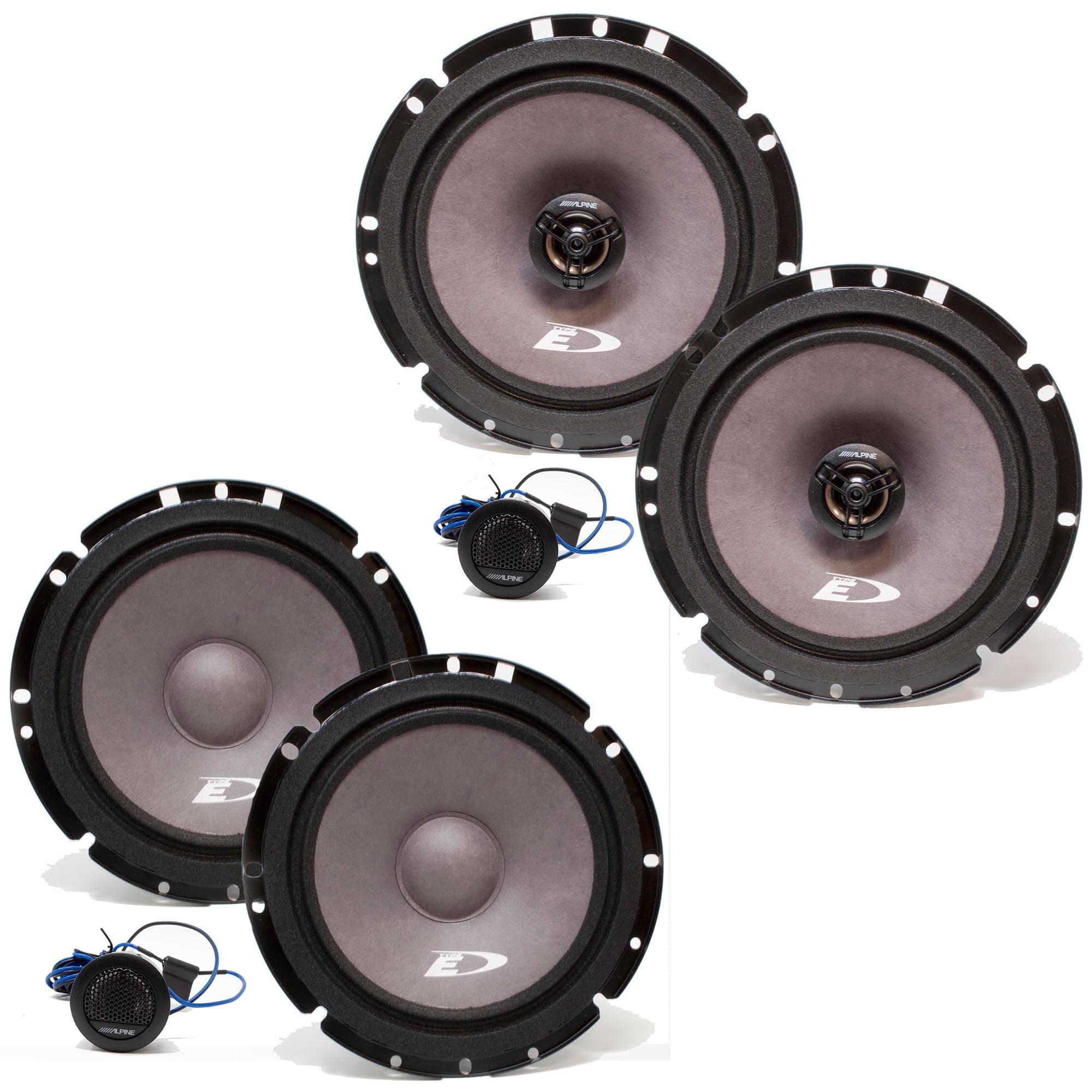Alpine SXE-1751S 6.5" Component Speakers with Alpine SXE-1726S 6.5" Coax Speakers