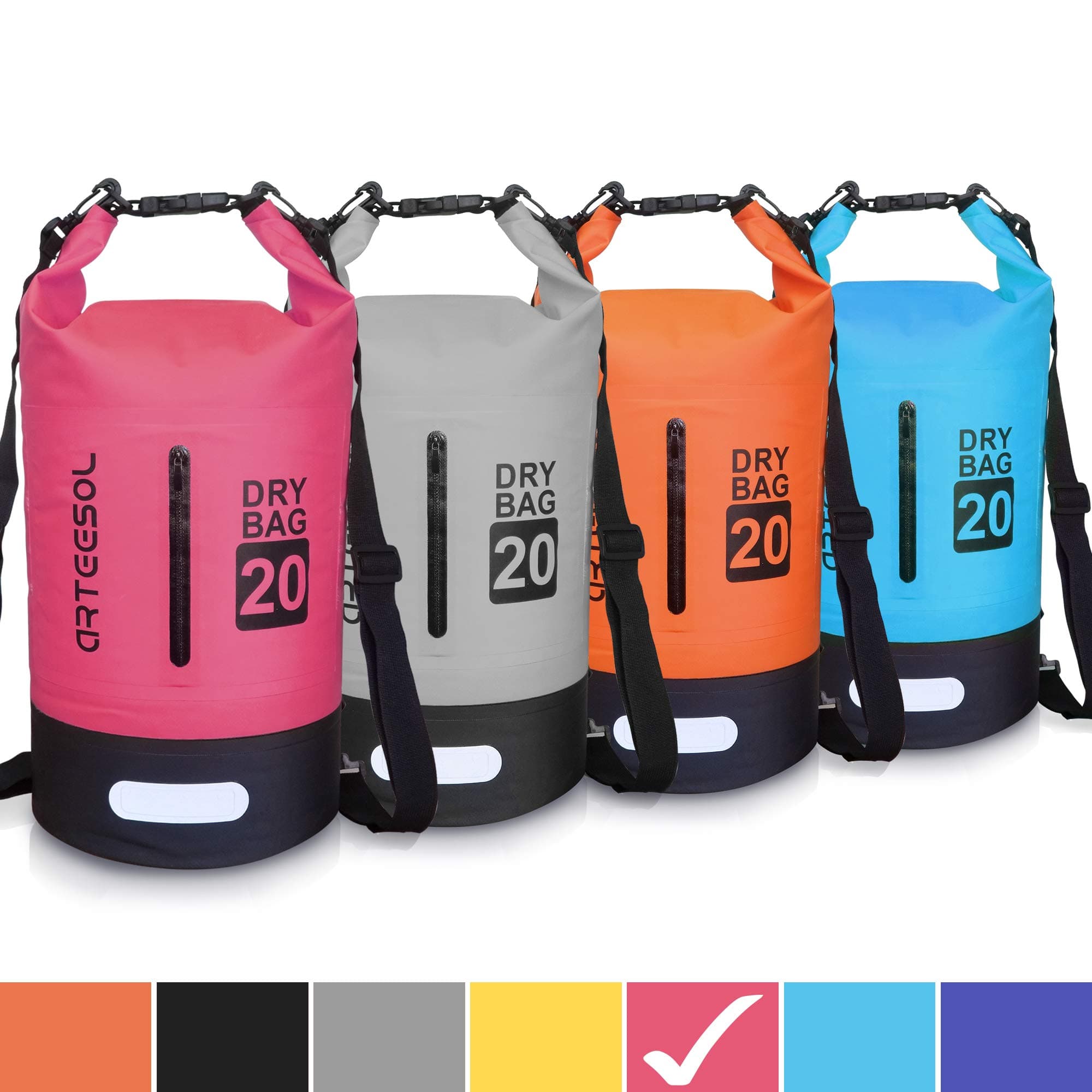 Dry Bag 5L 10L 20L 30L Waterproof Dry Bag/Sack with Phone Pouch Long Adjustable Strap for Kayaking Boat Tour Canoe/Fishing/Rafting/Swimming/Snowboarding