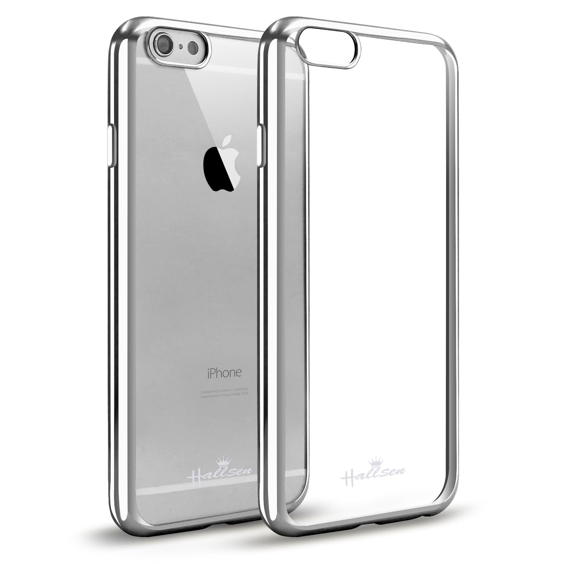 iPhone 6s Case,Hallsen [Electroplating TPU] Ultra-Slim Transparent Crystal Clear Anti-Scratch Flexible Soft TPU Case Cover for Apple iPhone 6/6s 4.7inch - Silver