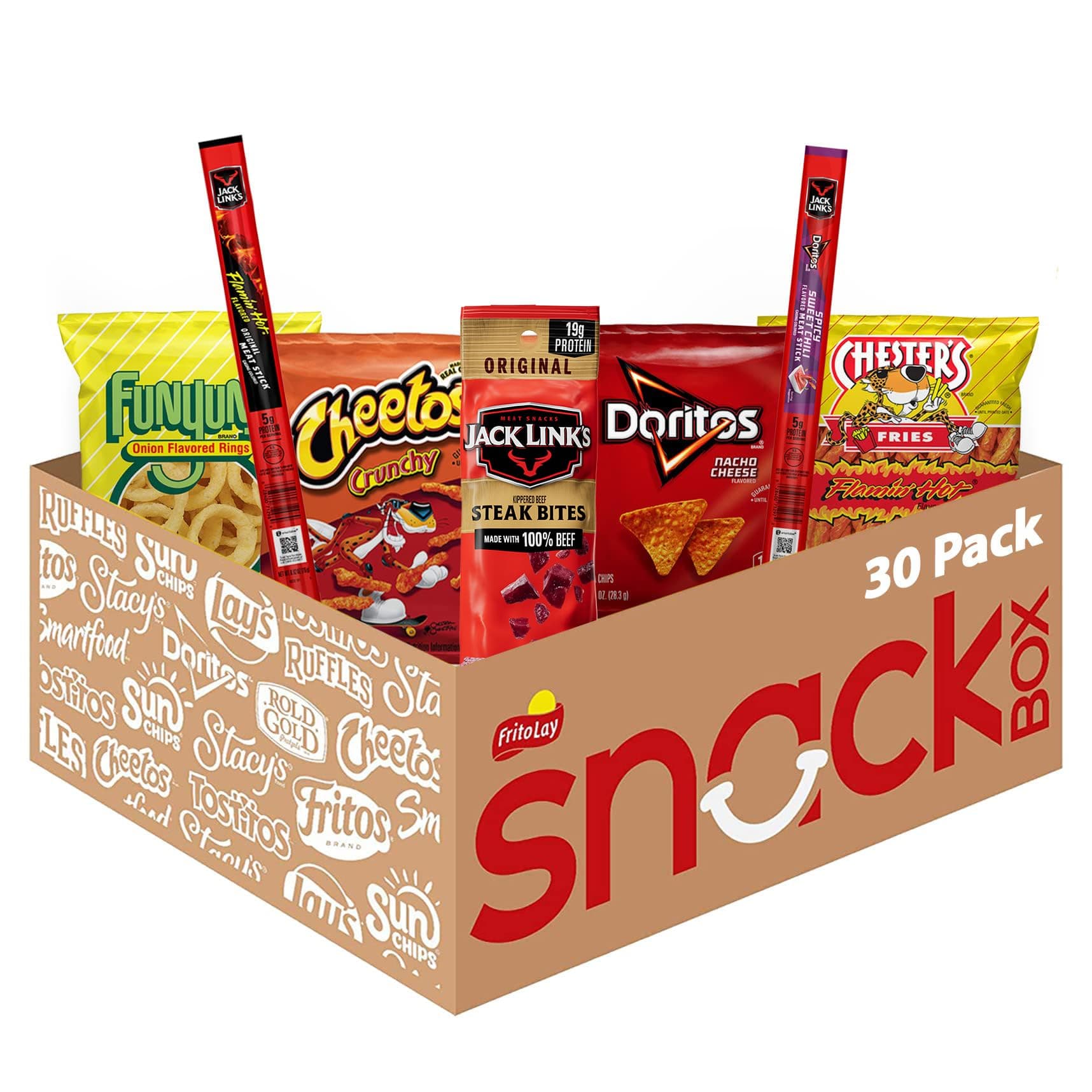 Frito-Lay Chips and Jack Link's Meats Snack Mix Variety Pack, (Pack of 30)
