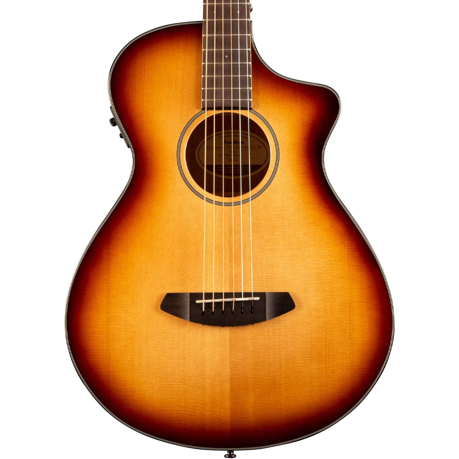 Breedlove 6 String Discovery Concertina Sunburst CE Sitka-Mahogany Acoustic-Electric Cutaway Guitar, Right (DSCA14SSMA)