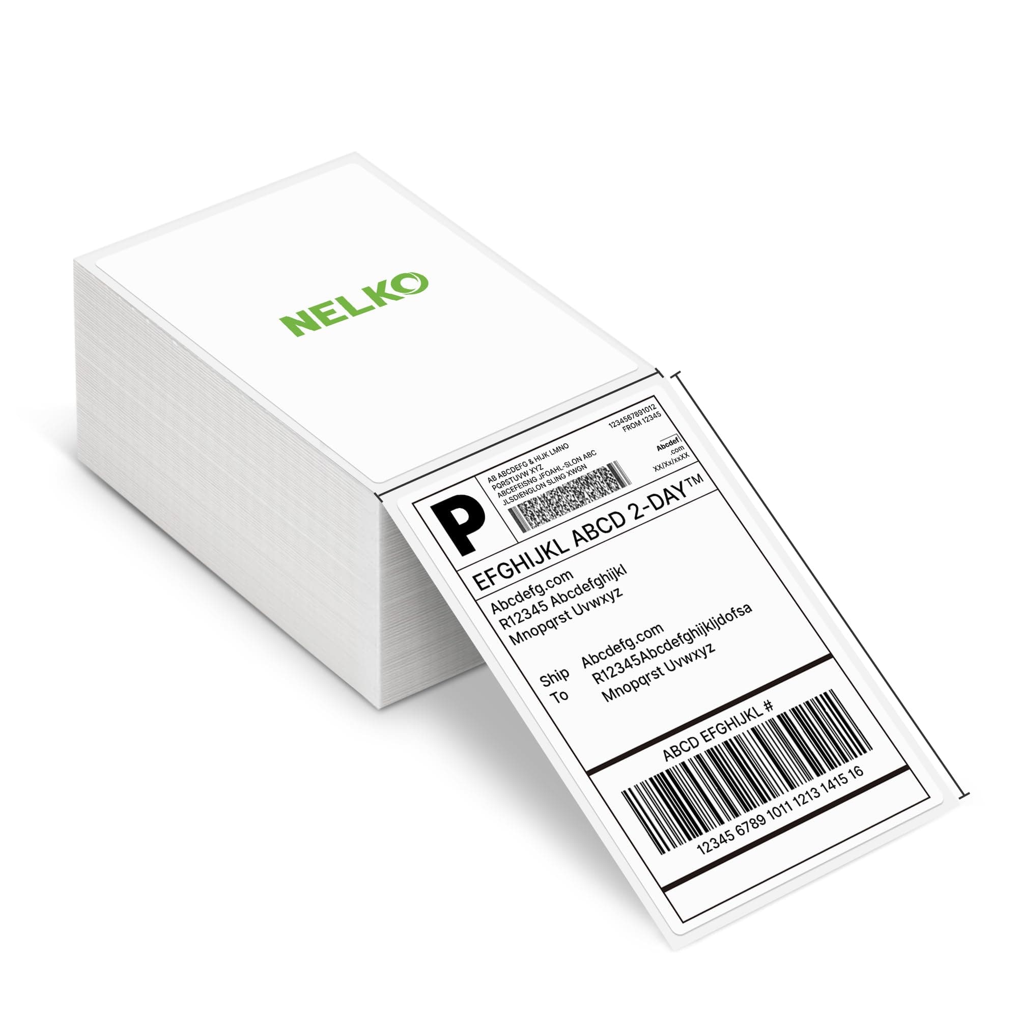 Thermal Direct Shipping Label (Pack of 500 4x6 Fan-Fold Labels), NELKO Thermal Labels for Thermal Printer Compatible with NELKO PL70E Label Printer, Commercial Grade
