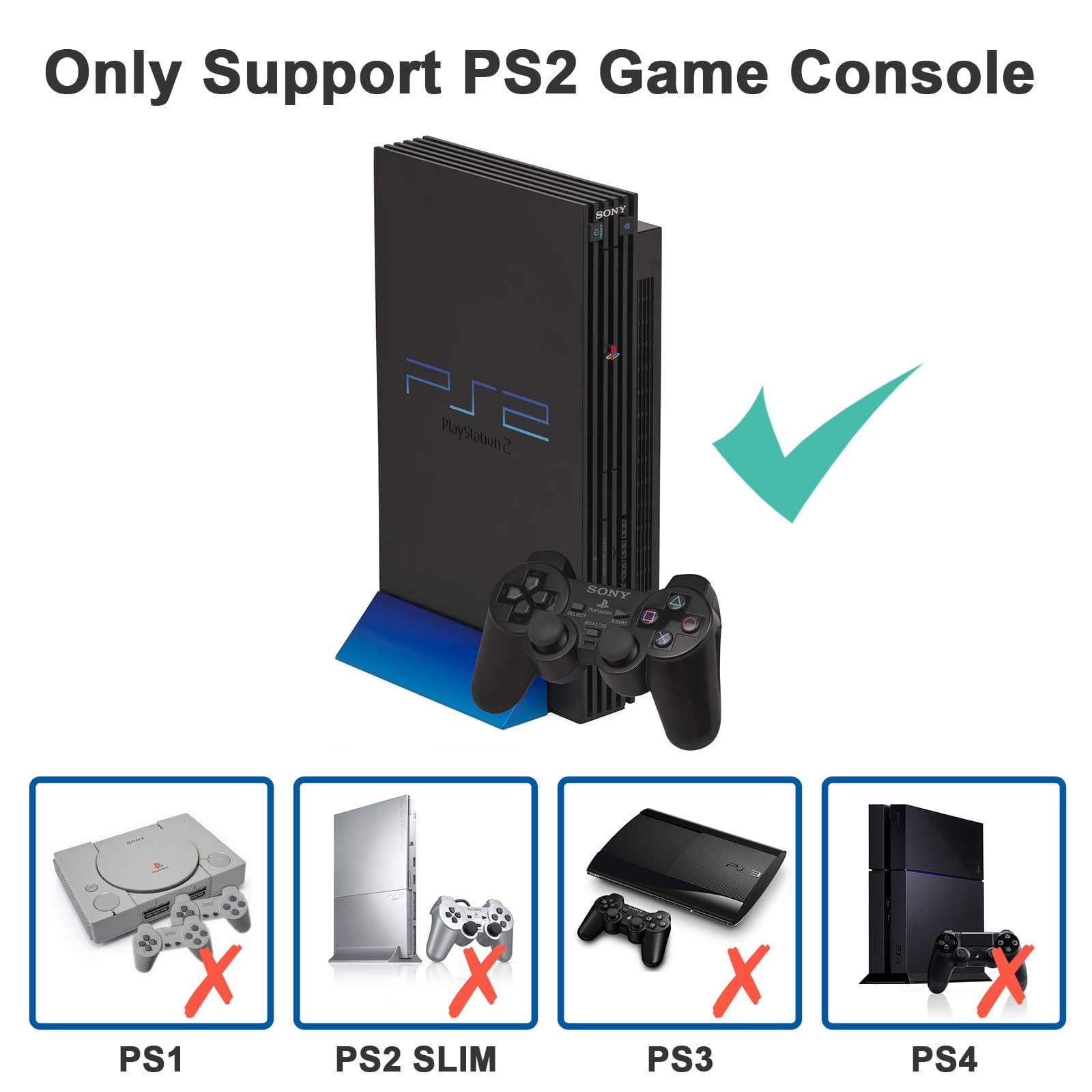 Rybozen PS2 to HDMI Converter Adapter, M209 - Supports All Playstation 2 Display Modes, 3.5mm Audio Output, Plug and Play, USB Cable Powered