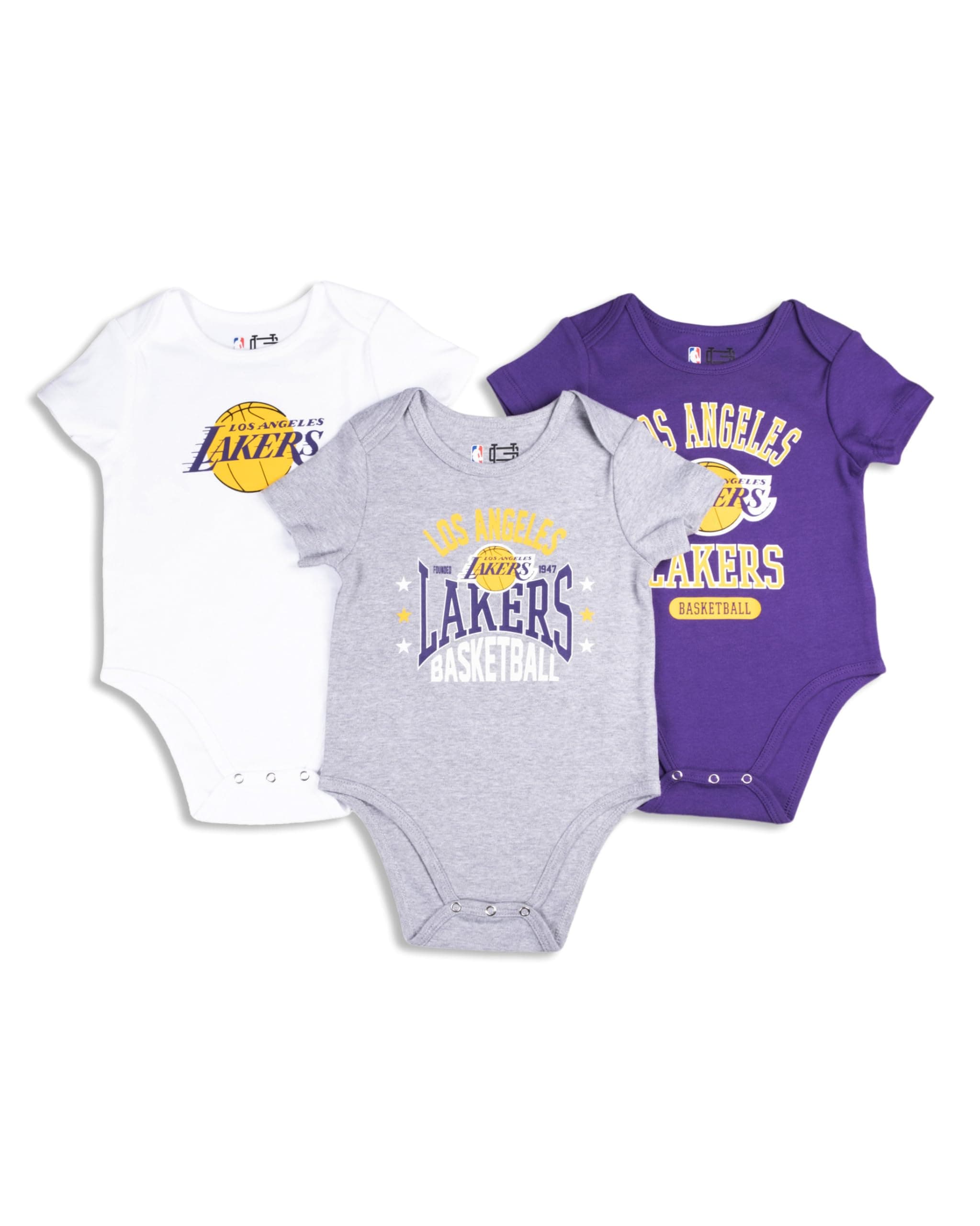 Youth NBA Official Baby Super Soft Cotton 3 Pack Creeper Bodysuit