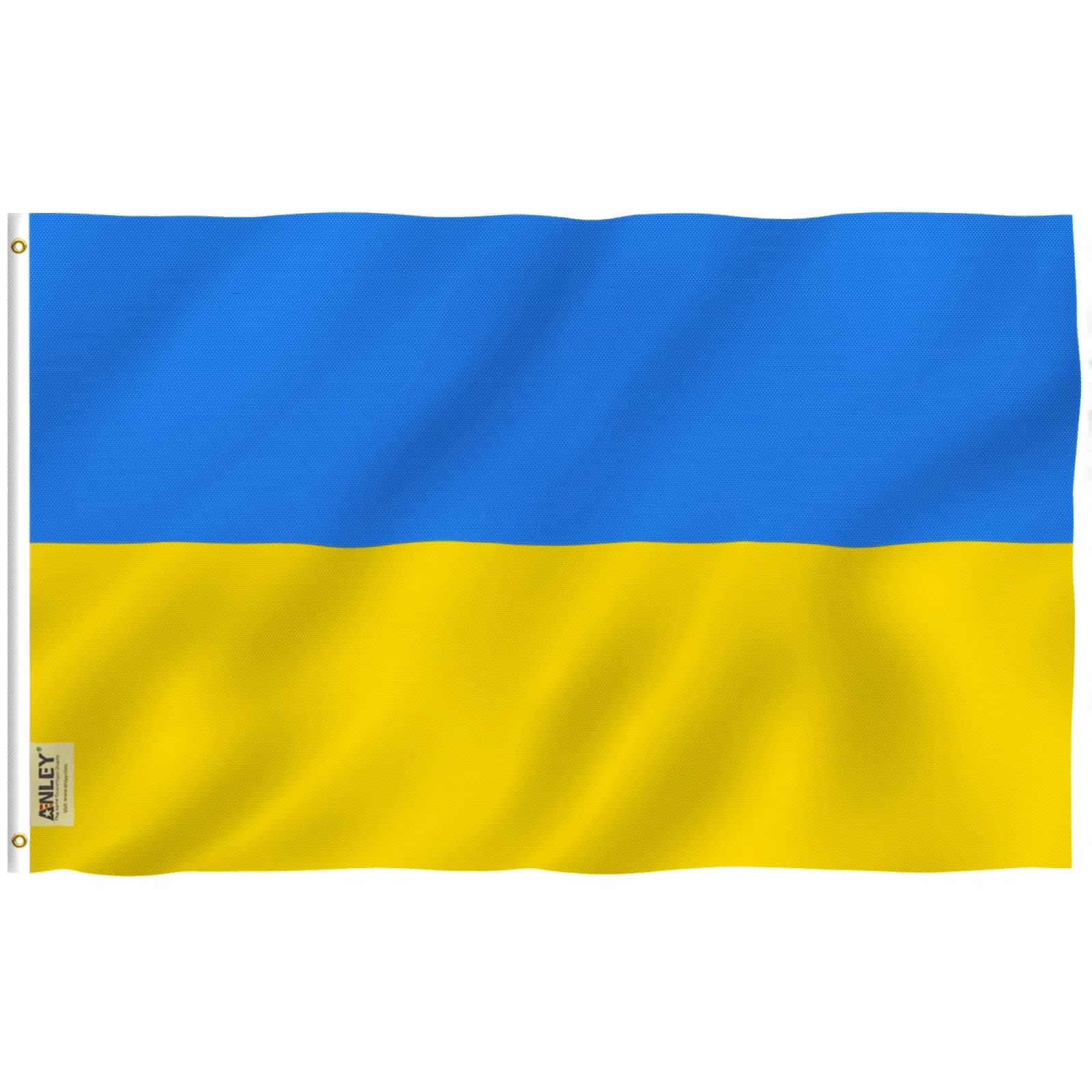 ANLEY Fly Breeze 3x5 Foot Ukraine Flag - Vivid Color and UV Fade Resistant - Canvas Header and Double Stitched - Ukrainian National Flags Polyester with Brass Grommets 3 X 5 Ft