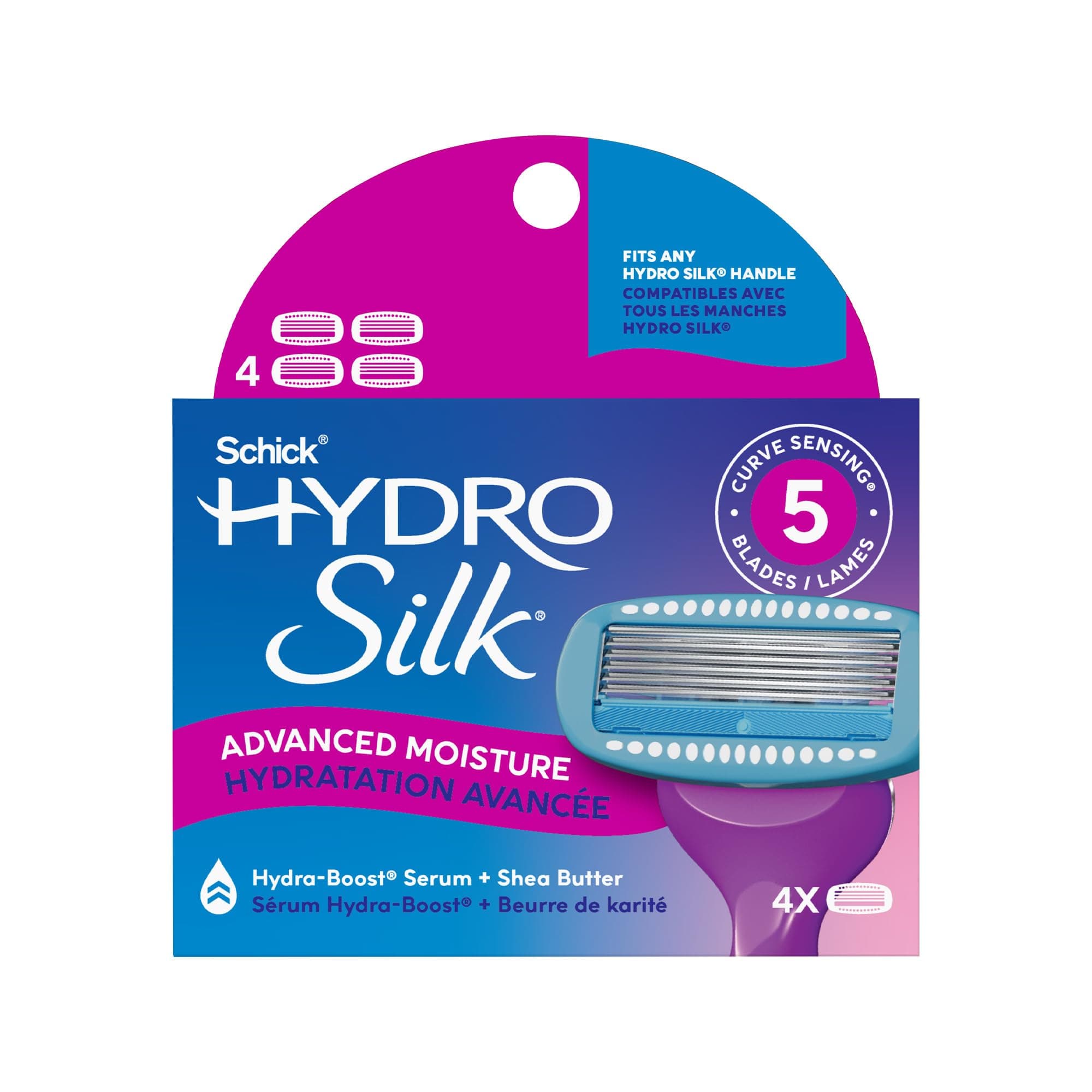 Moisturizing Razor Blade Refills for Women with Shower Hanger, 4 Count