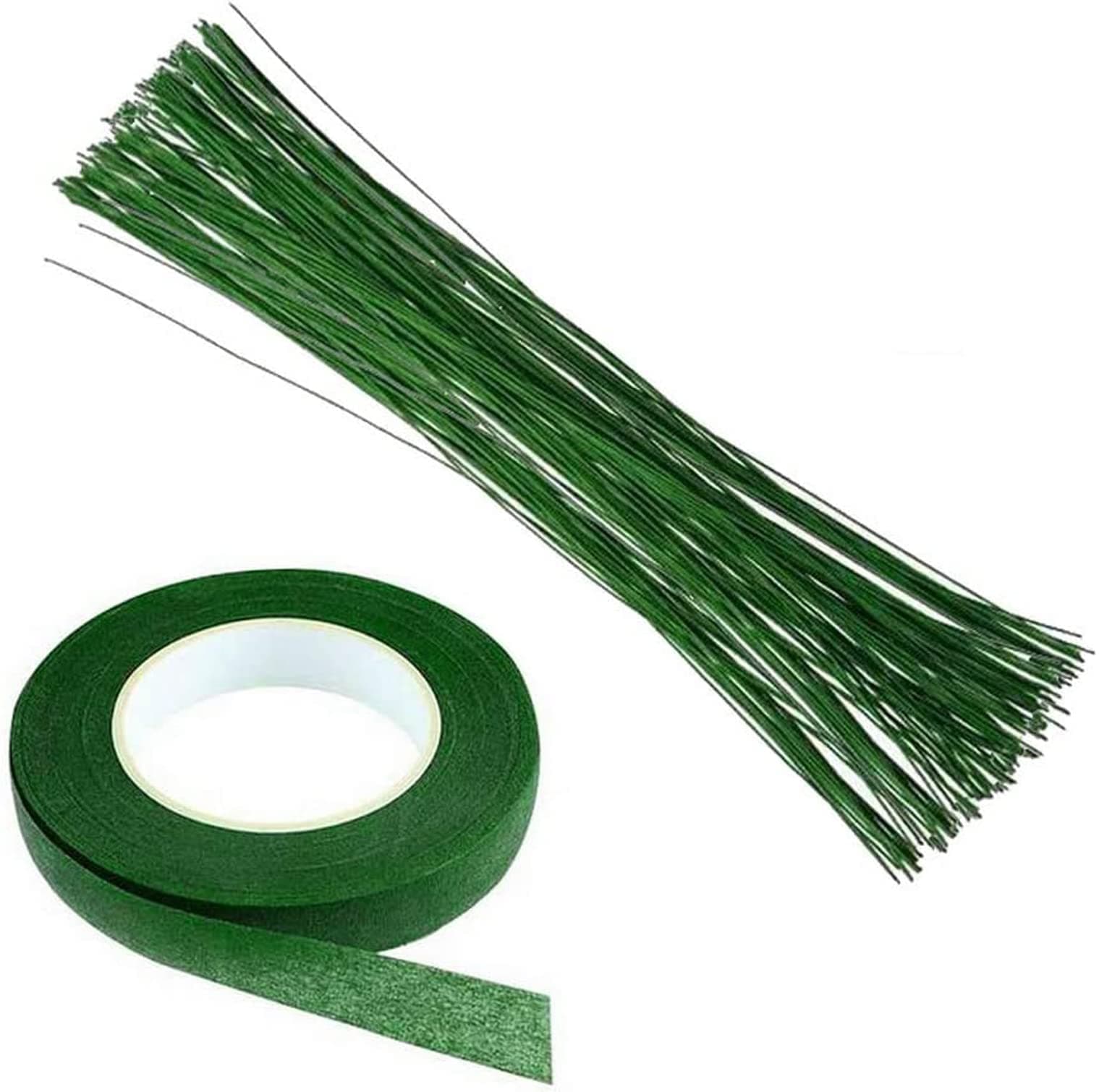 Vardhman Flower Making Hard Wire Tape Coated 12" Length, Set of 50 Wires (Green Wire)