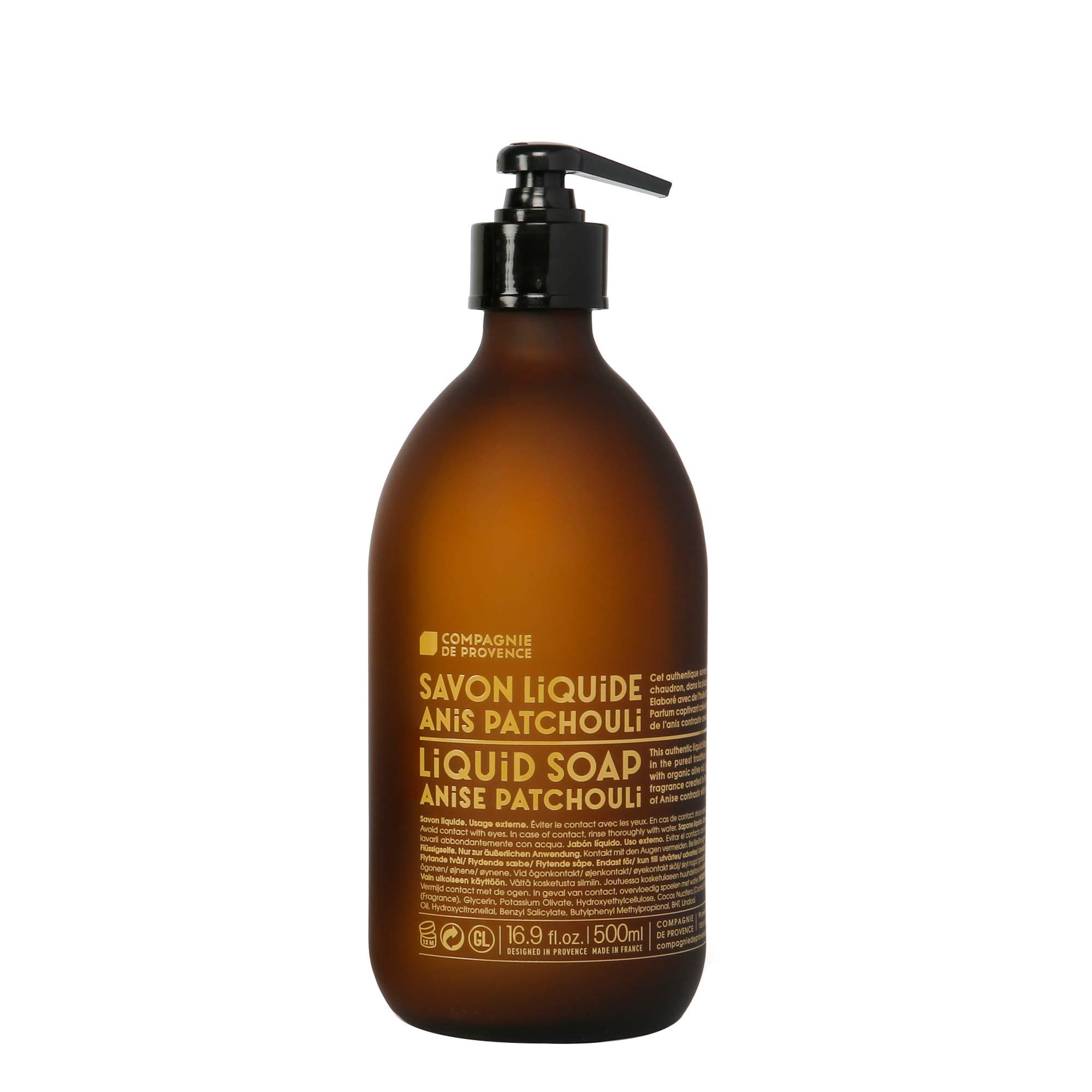 Compagnie de Provence Savon de Marseille Liquid Soap - Anise Patchouli - 16.7 Fl Oz Glass Bottle
