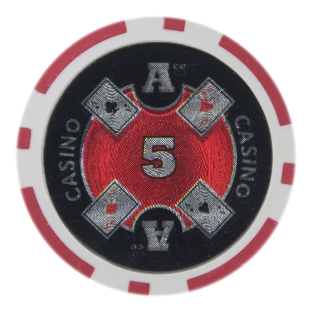 Ace Casino Poker Chip Heavyweight 14-gram Clay Composite – Pack of 50