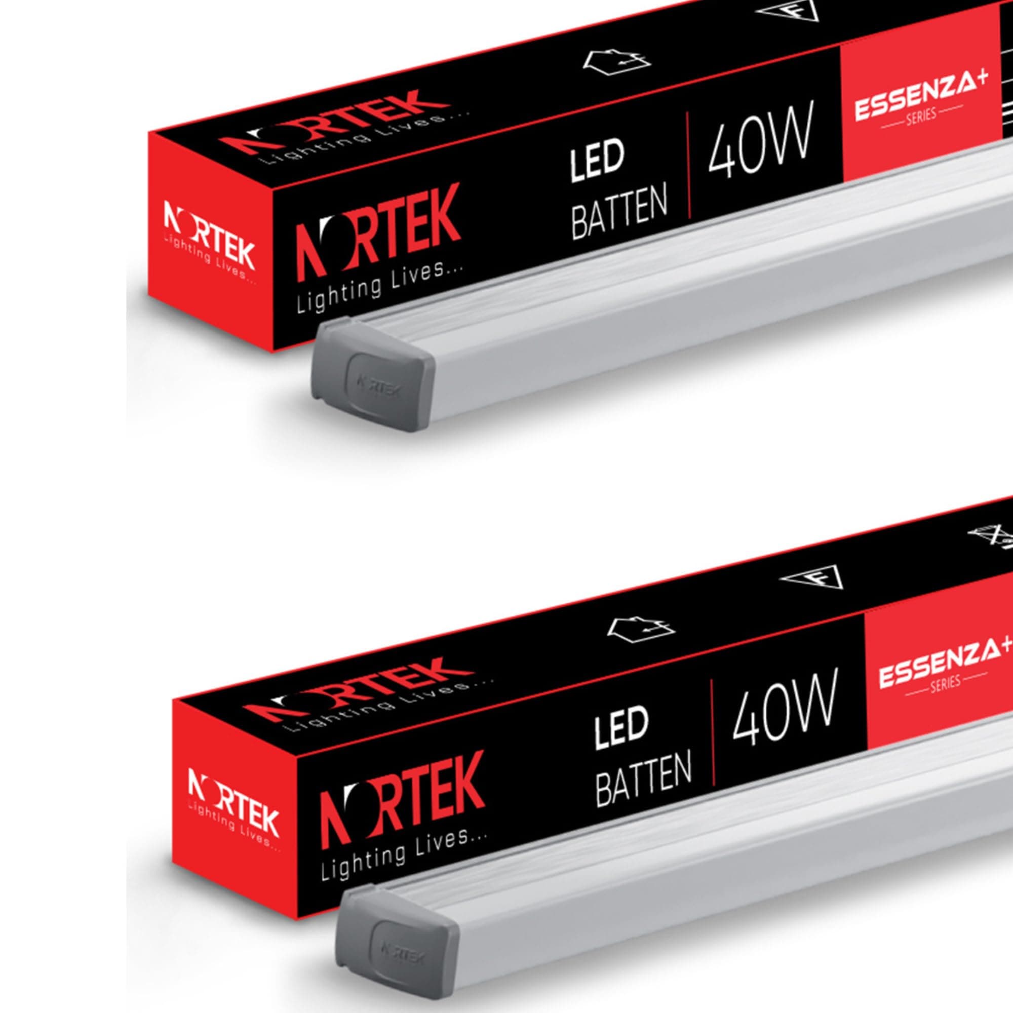 - Essenza+ 40 Watt Cool White Colour Led Tube Light Batten 4 Feet For Home - Slim & Bright Batten For Home, Office or Store/Shop, Fit for Wall, Ceiling or Hanging Clamps in Any Room, Pack of 2