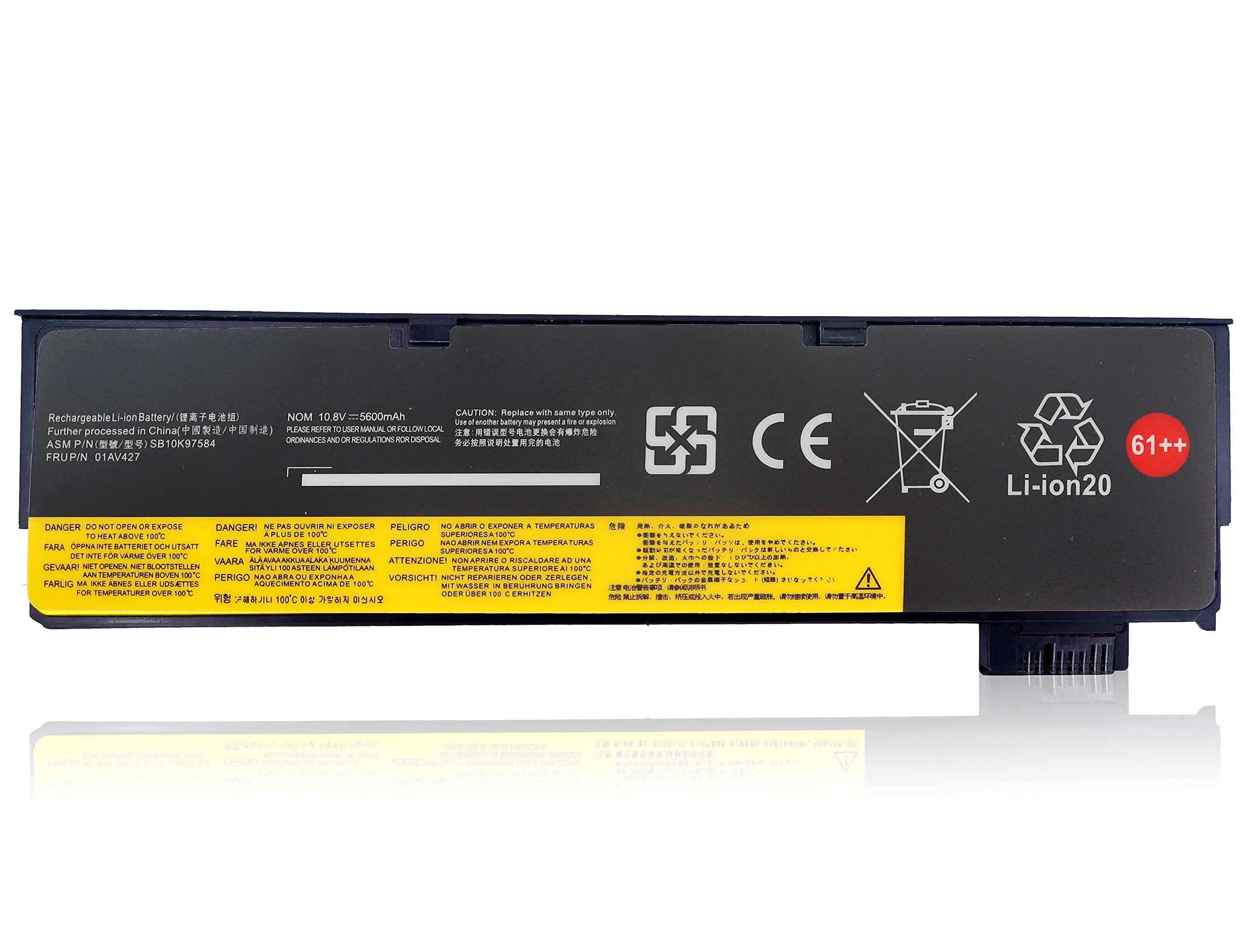 01AV427 01AV425 SB10K97584 T470 T480 61++ Laptop Battery Replacement for ThinkPad T470 T480 P51S P52S T570 T580 A475 A485 TP25 Series 01AV422 01AV428 01AV492 01AV490 SB10K97585 5600MAH