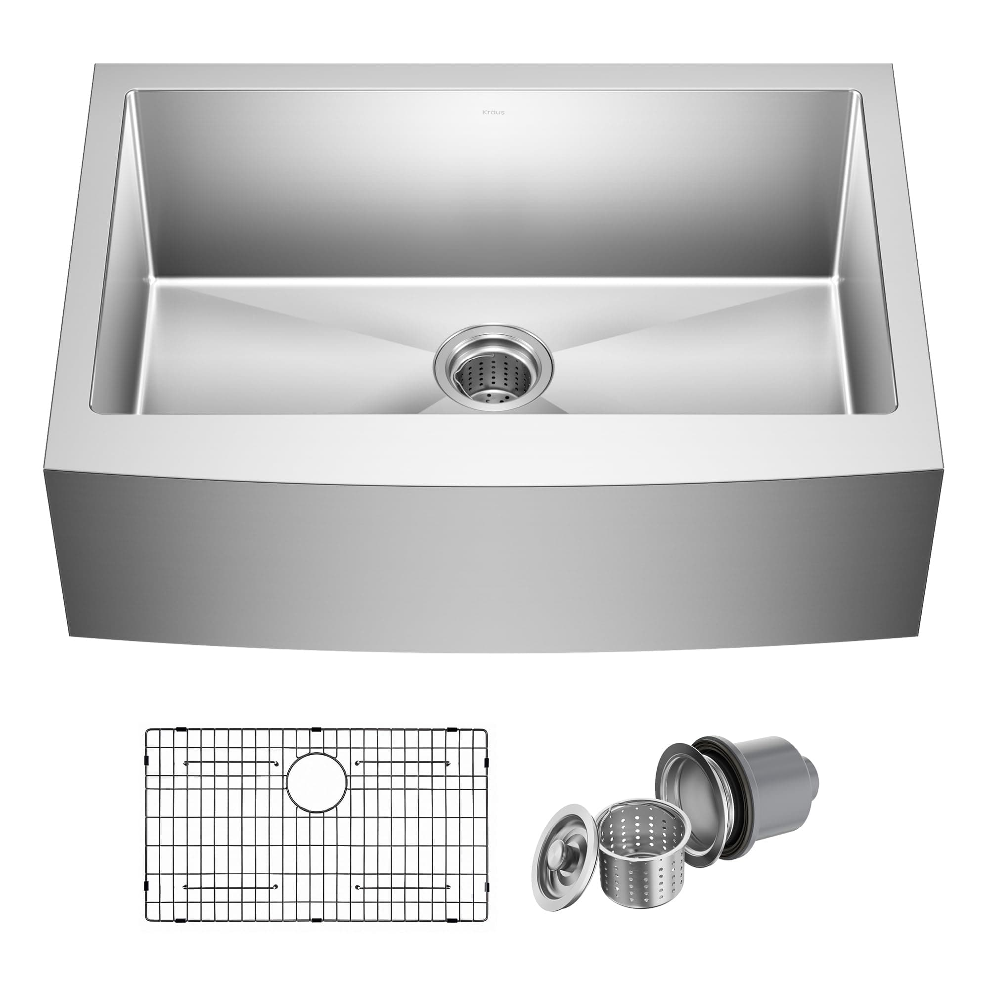 Kraus KHF200-30 30 inch Farmhouse Apron Single Bowl 16 Gauge Stainless Steel Kitchen Sink