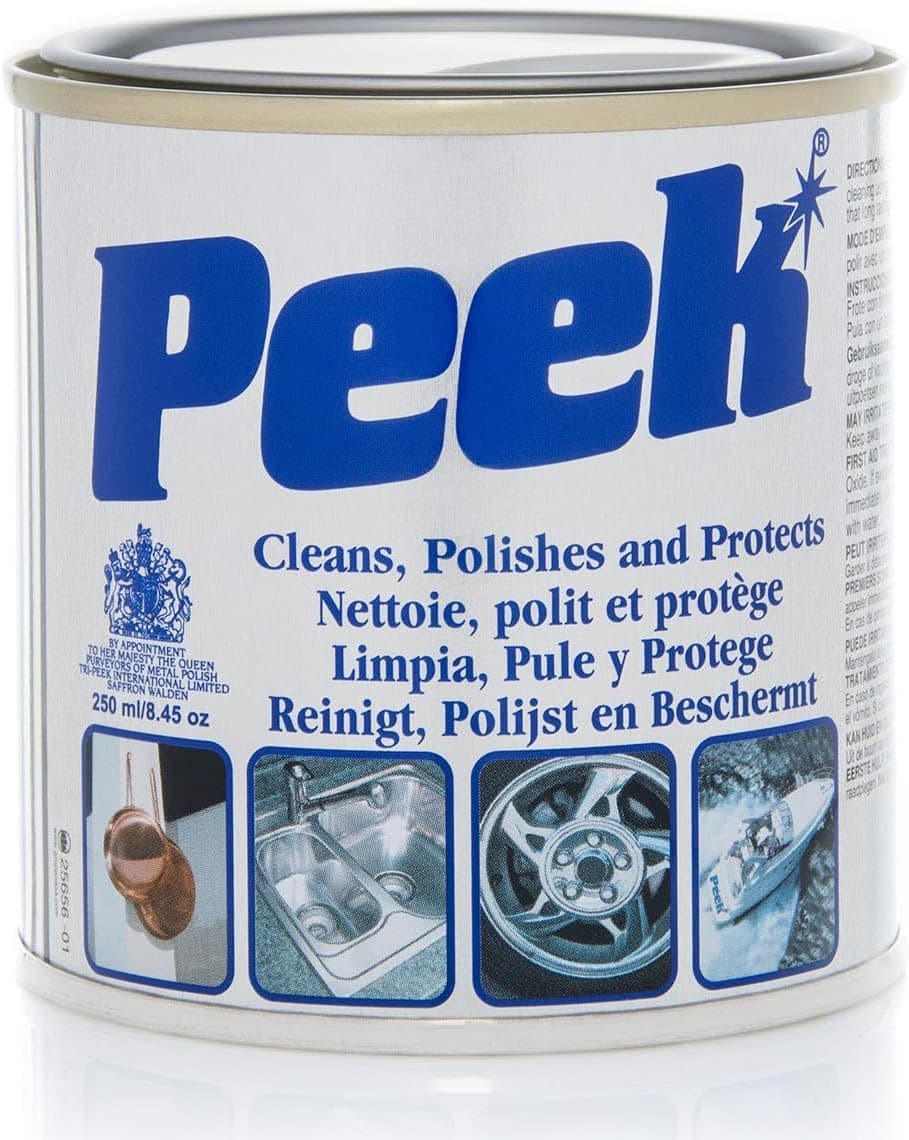 Peek 33700 Metal Cleaner Polishing Compound Paste to Clean, Polish, Shine and Protect Stainless Steel, Silver, Chrome, Fibreglass and Ceramic, 250ML