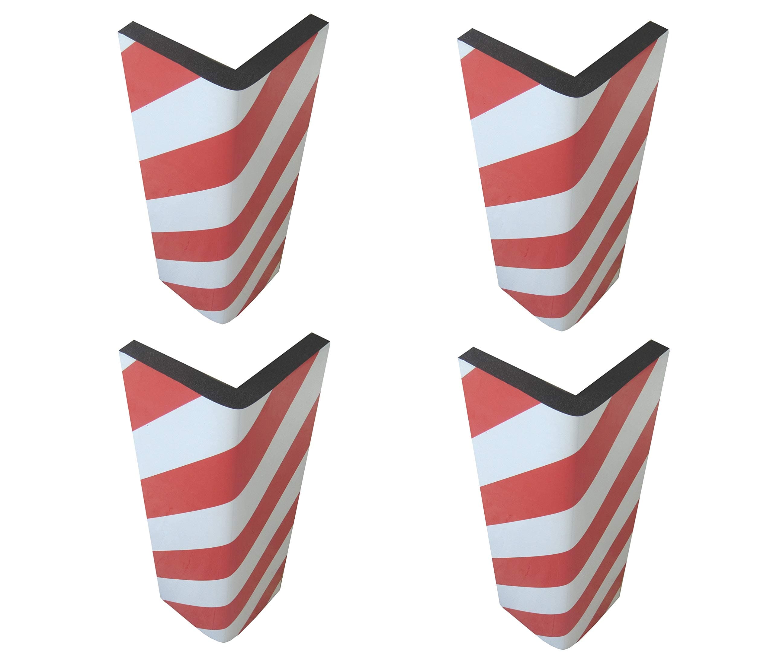 Self-adhesive, Corner Guards, made of Foam Rubber, to Protect Parking, and Warehouses, 44x25x2 cm, with Reflective Strips Red White