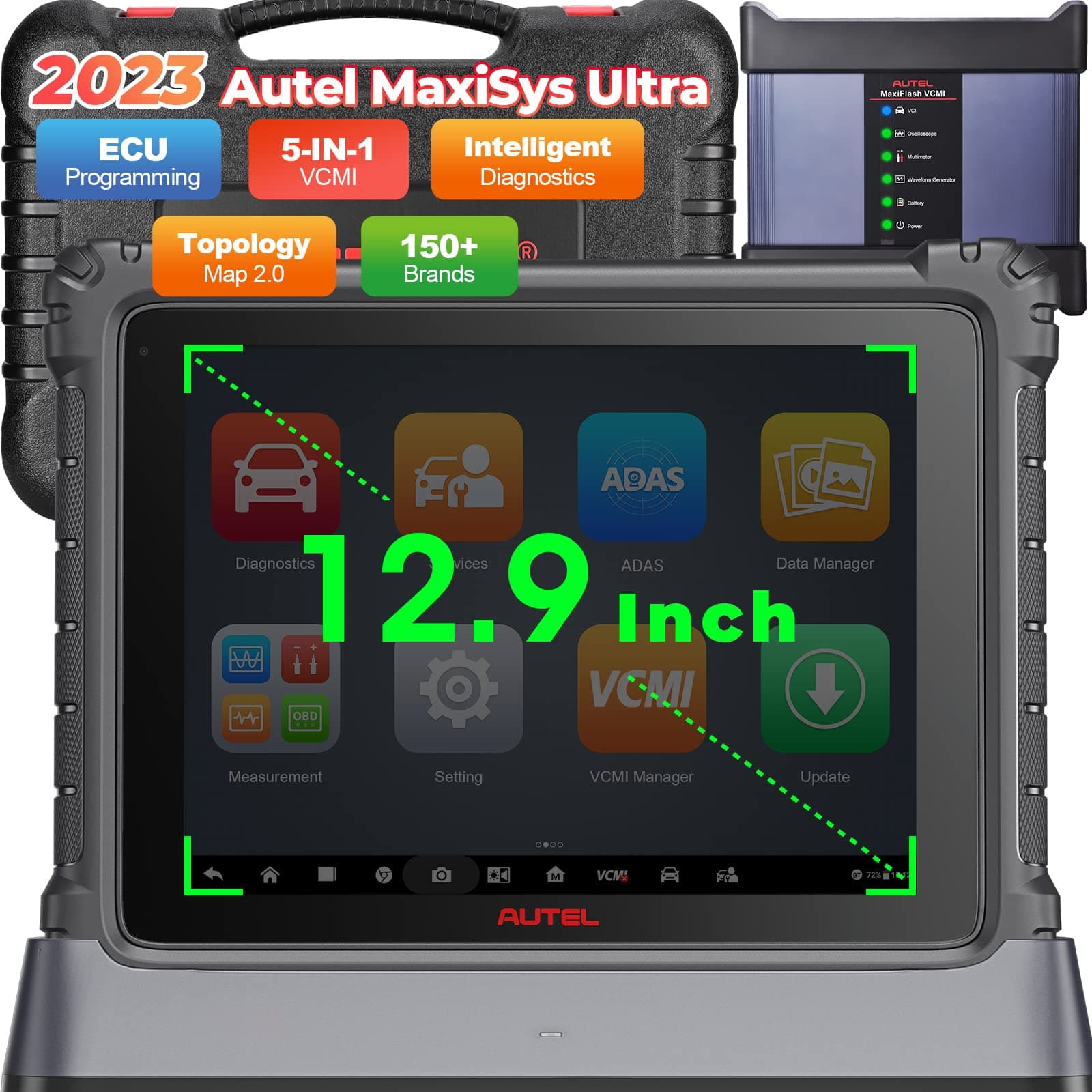 Autel MaxiSys Ultra Automotive Scan Tool, The Most High-End Autel Diagnostic Scanner Features J-2534 ECU Programming / VCMI Module / 36+ Service Functions / TPMS