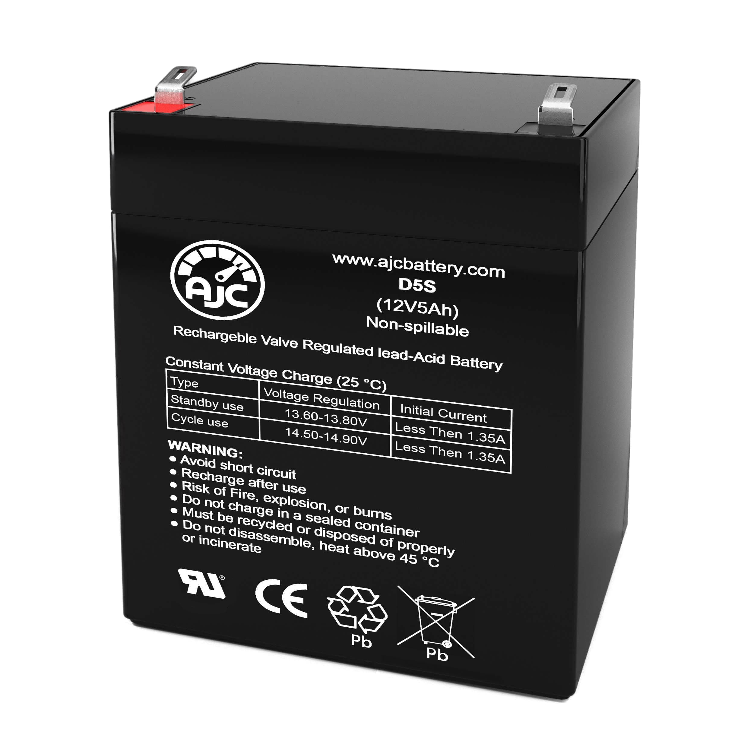 AJC Battery Compatible with Sunnyway SW1245 12V 5Ah Sealed Lead Acid Battery