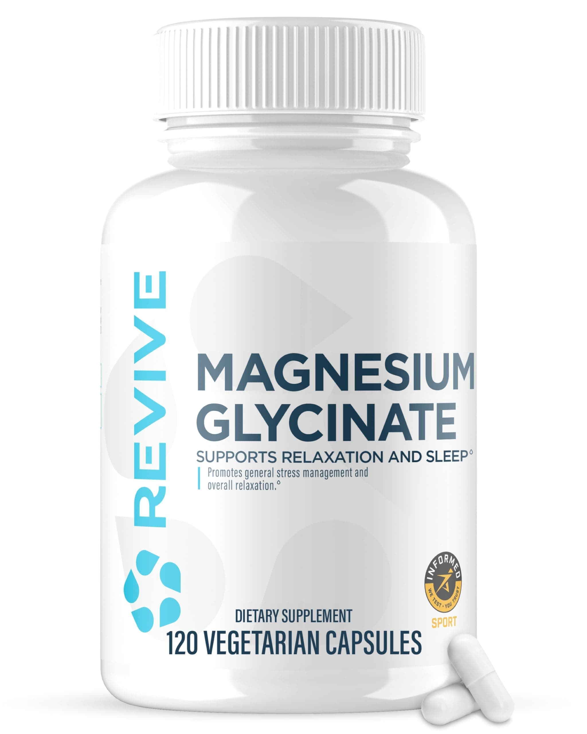 Revive MD Pure Magnesium Glycinate 200mg – High Absorption Supplement for Relaxation, Stress Relief, Sleep & Memory Support – Promotes Strong Bones, Healthy Nerve & Muscle Function (60 Servings)