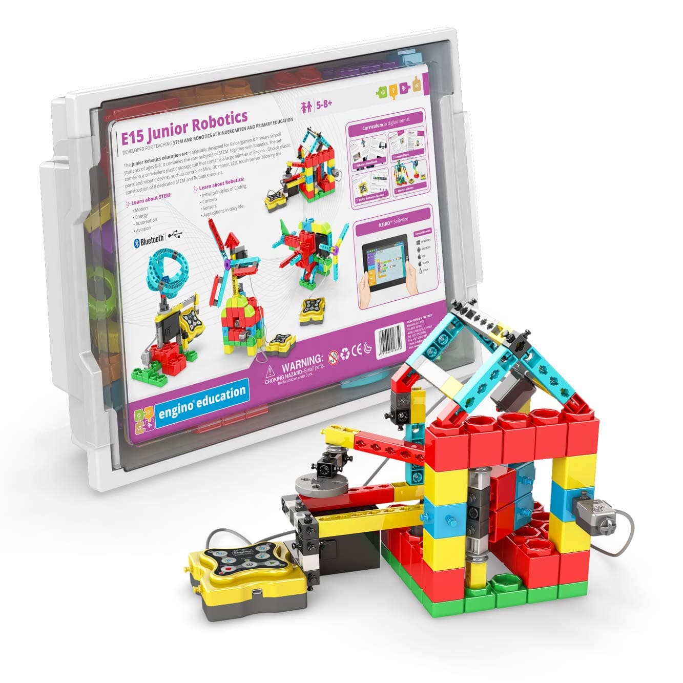 Engino - Classroom & Makerspace Solutions | Junior Robotics Set - Advanced Stem Learning Activities - Beginner Friendly Coding | Perfect for Home Learning, Multi (e15)