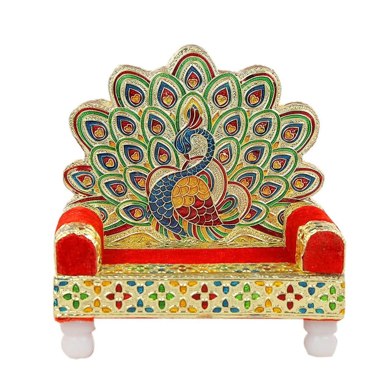 - Sixfire Jay Mataji Handicraft Wooden Laddu Gopal Meenakari Singhasan (13 X 9 X 14 Cm) (Jula) Showpiece