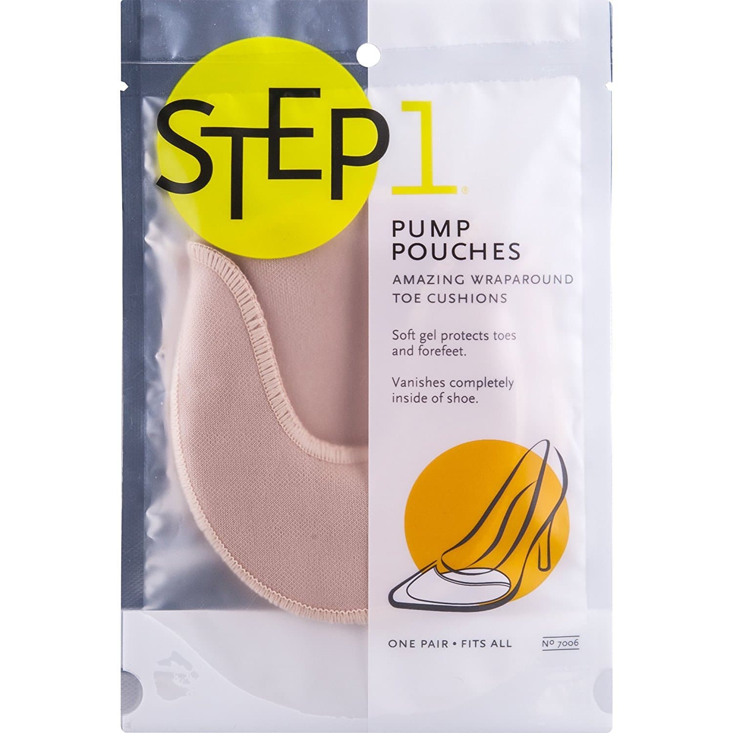 STEP 1 Pump Pouches Wraparound Toe Cushions, 1 Pair, Fits Heels, Ballet Flats, & More