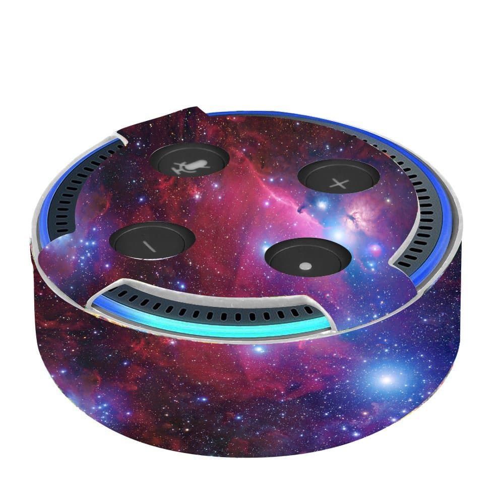 Amazon Echo Dot Case - PU Leather Protective Cover Skins Hard Case for Echo Dot 2nd Generation by Idingding Accessories (Purple Galaxy)