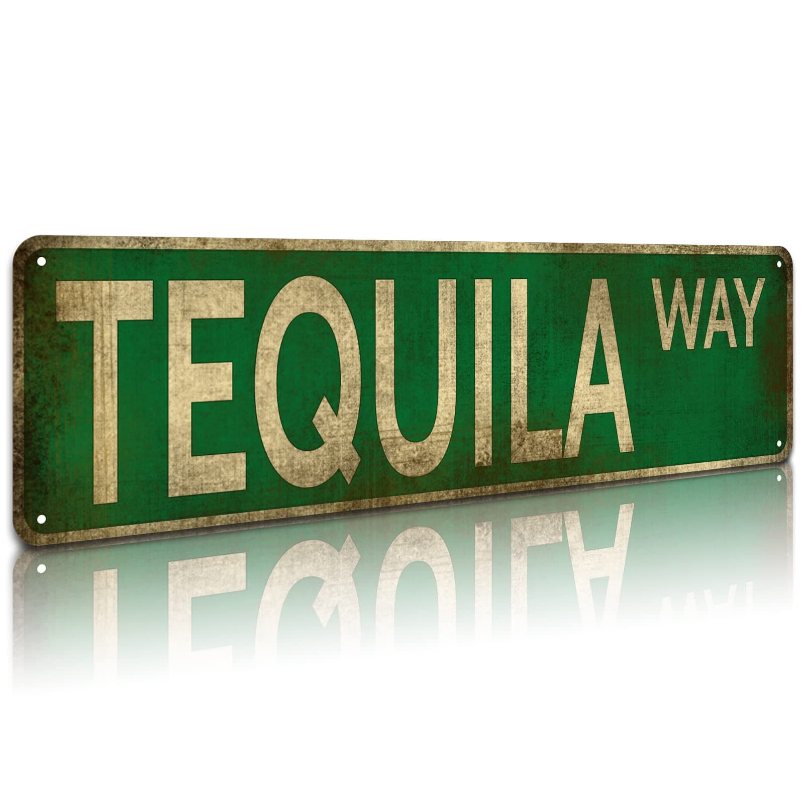 KooLL Street Sign Tequila Way Street Vintage Rustic Retro Wall Decor Funny Metal Tin Sign 4" by 16"