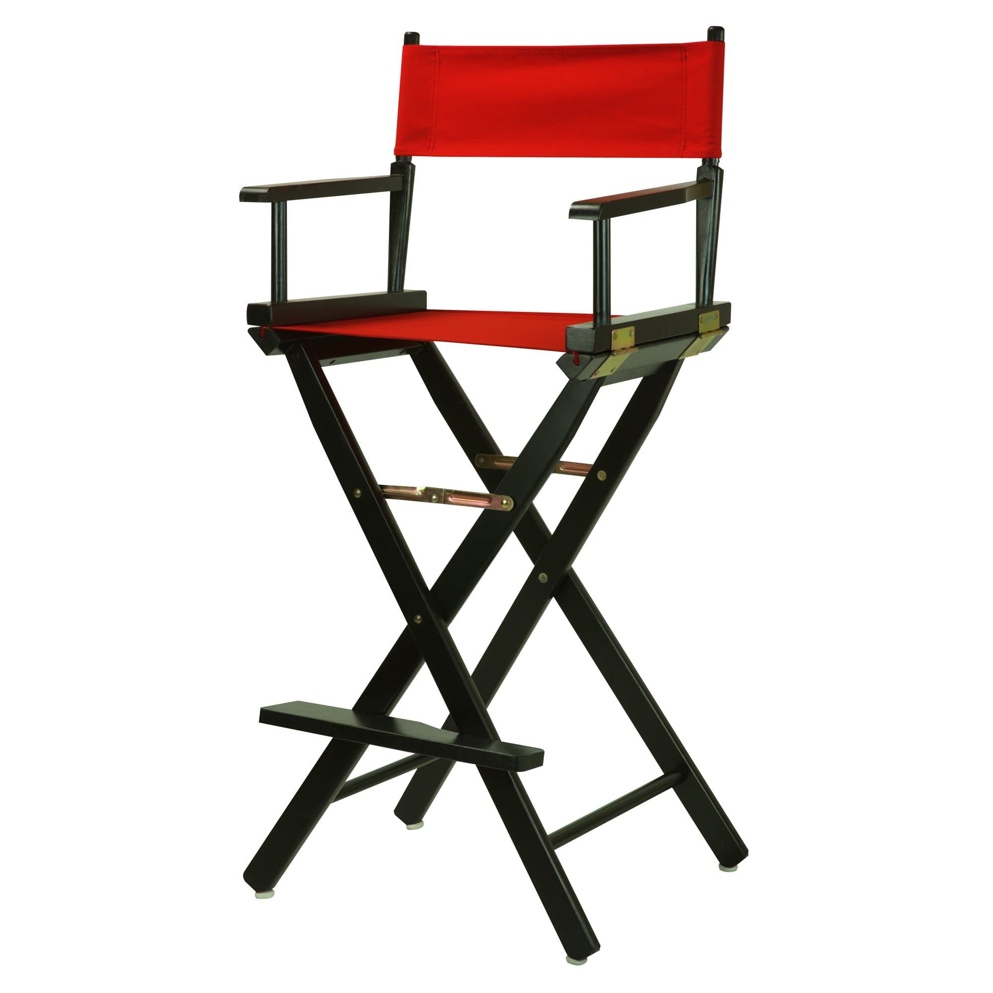 30" Director's Chair Black Frame-with Red Canvas, Bar Height