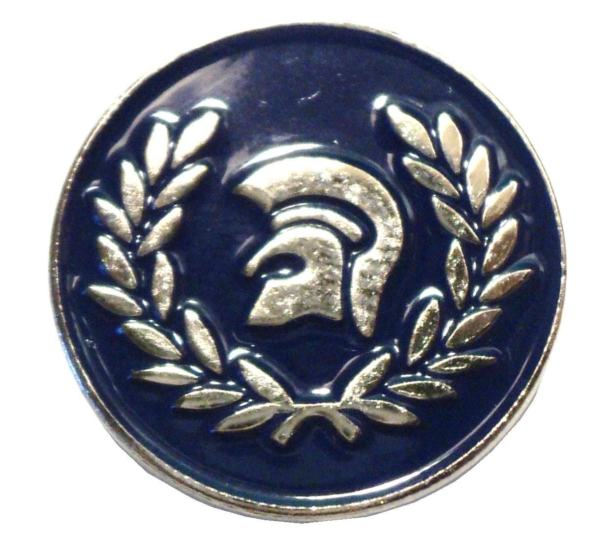 Laurel Trojan Helmet Blue MOD Scooter Metal Enamel Badge