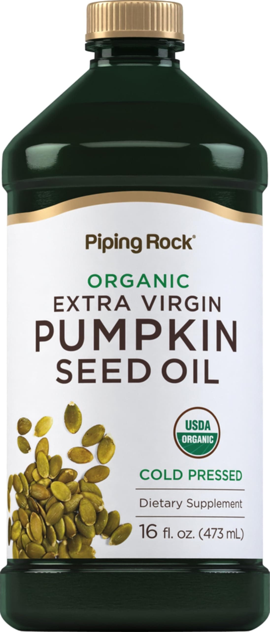 Piping Rock Pumpkin Seed Oil Organic (Cold Pressed) 16 fl oz (473 mL) Bottle