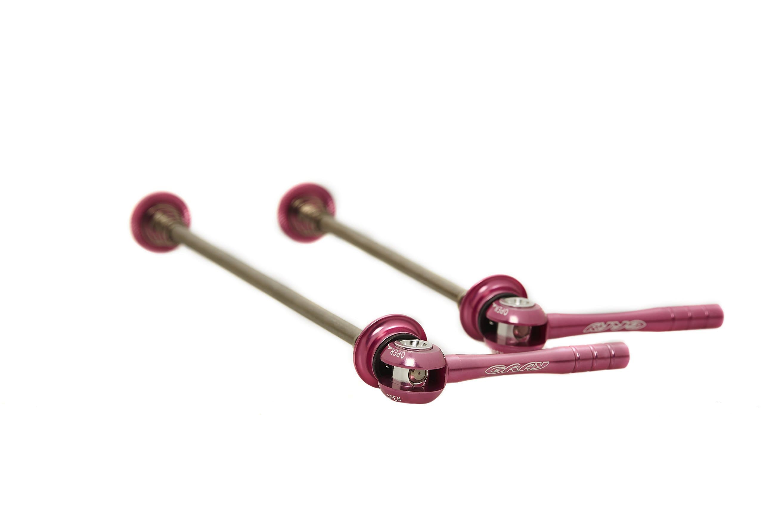 Gray Titanium Quick Release Skewers (Pink)