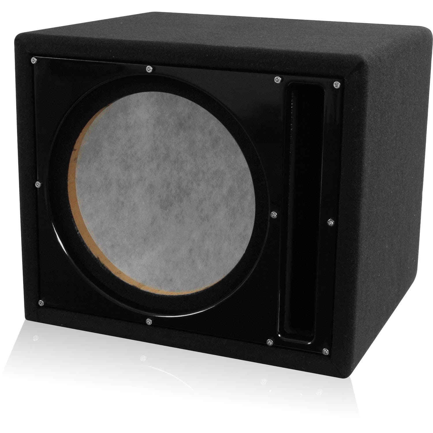BELVA 10-inch Car Ported Subwoofer Box 3/4-inch MDF Prelined Polyfil Includes Custom Black Baffle [BBX110BK]