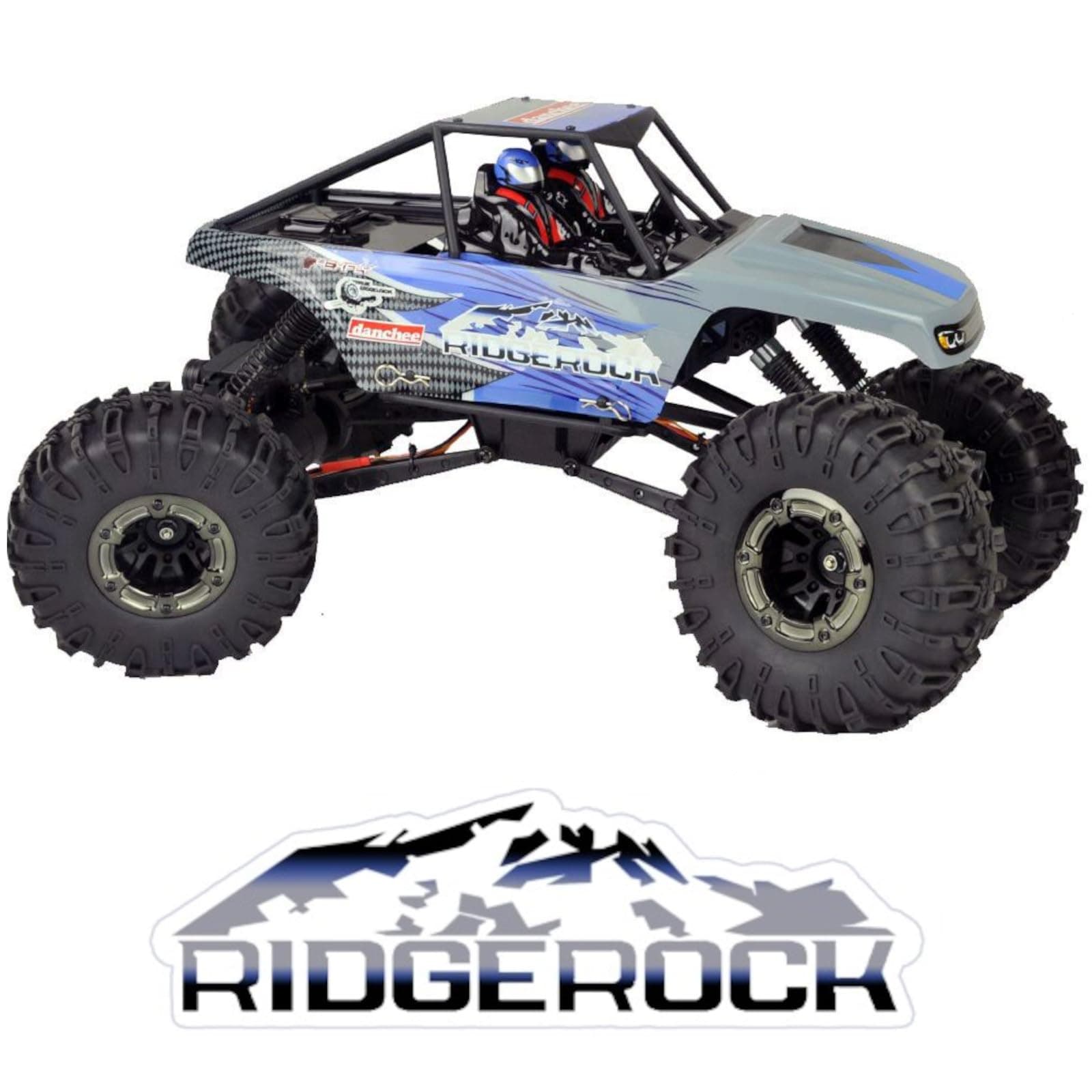 Danchee Ridgerock 1/10 Scale 4WD Electric RC Rock Crawler – RC Truck RTR with 2.4GHz Radio, Dual Motors, 4-Wheel Steering, USB Charger with RC Crawler Li-ion Battery