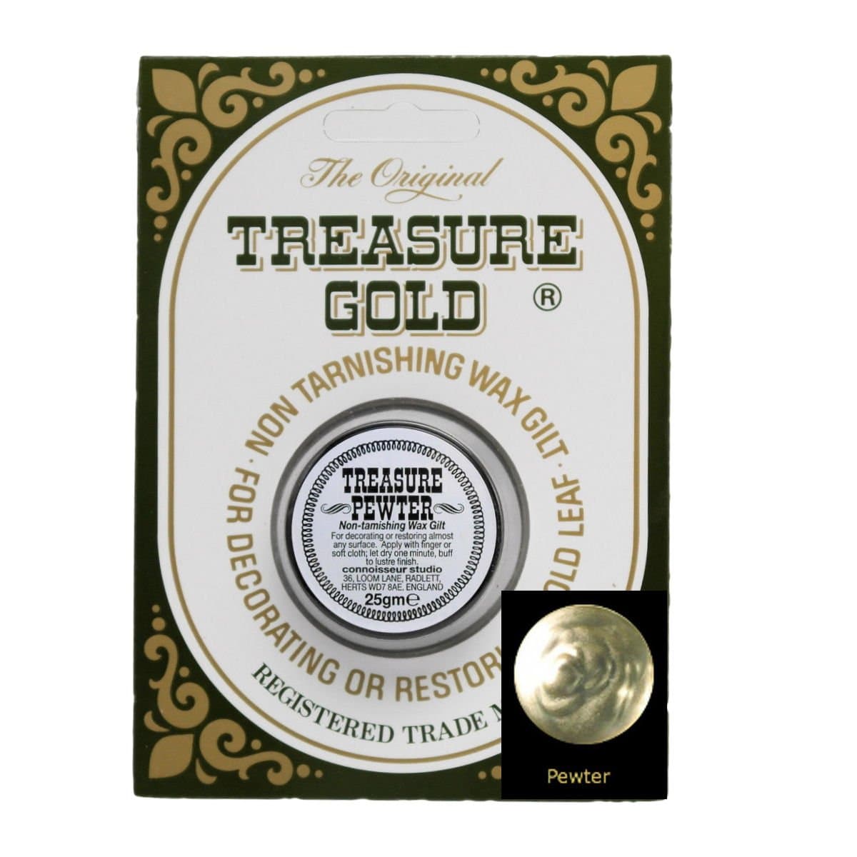 Treasure Gold Metallic Gilding Wax 1oz - Pewter